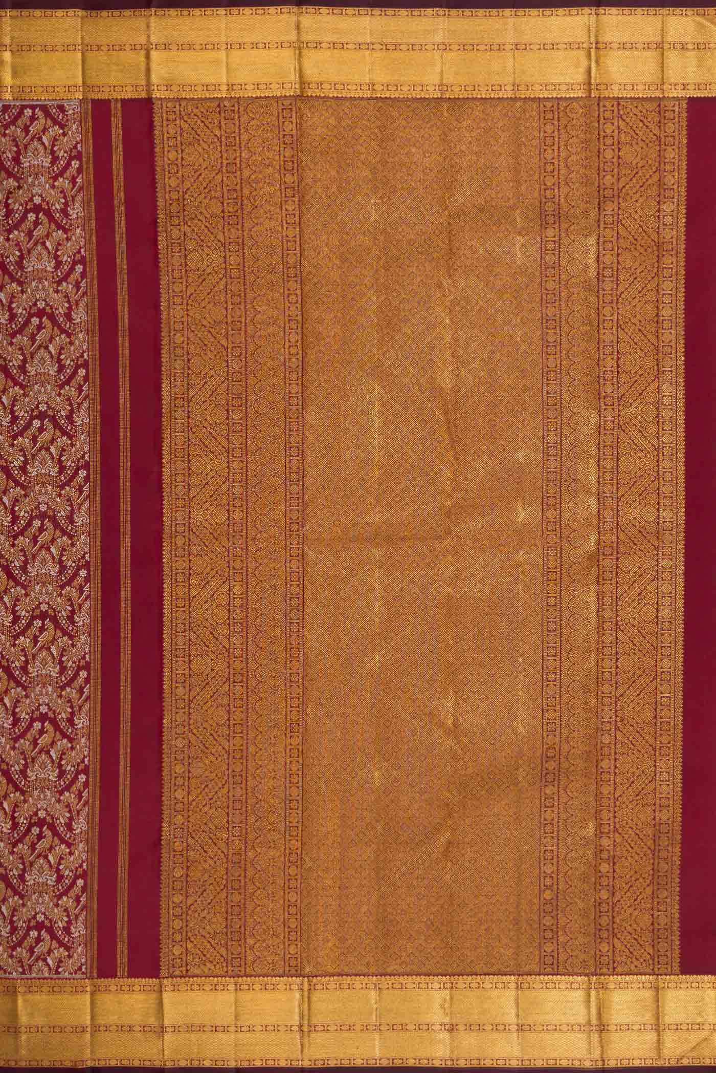 Maroon Dual Tone Kanjivaram Silk Saree - Image 7