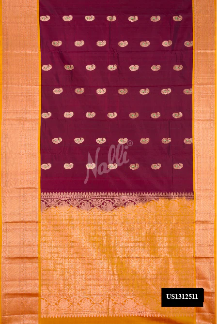Maroon Dual Tone Kanchipuram Silk Saree