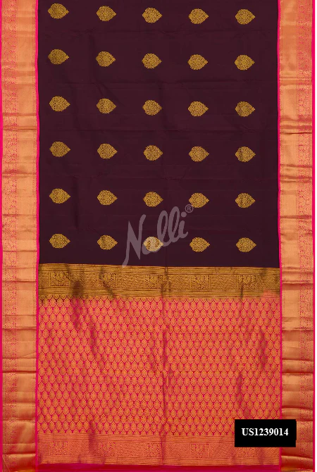 Maroon Dual Tone Kanchipuram Silk Saree