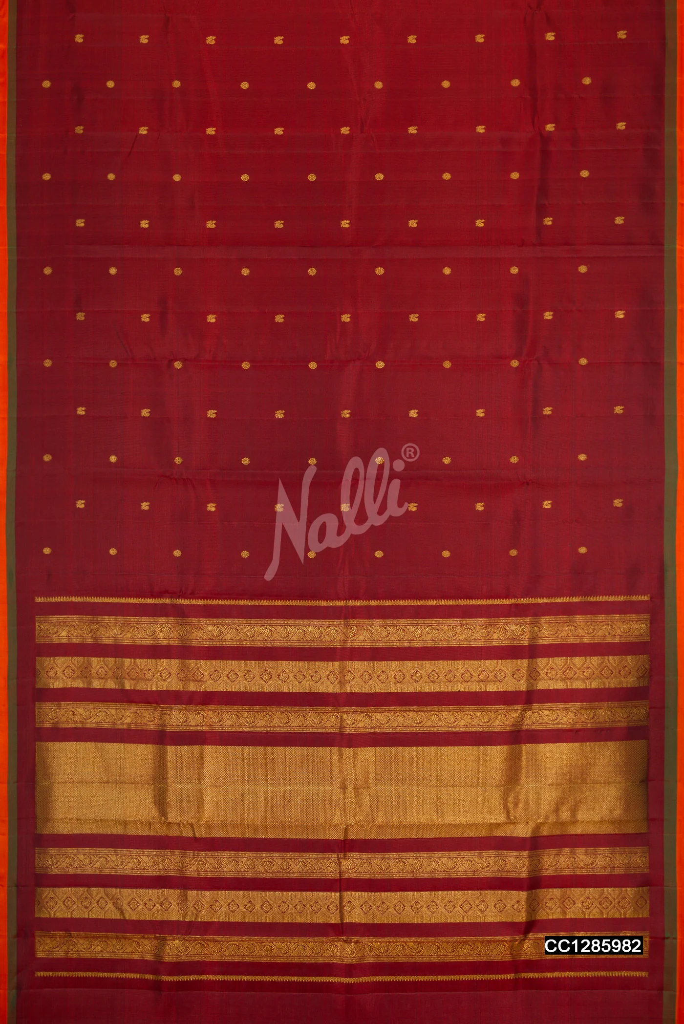 Maroon Dual Tone Kanchipuram Silk Saree