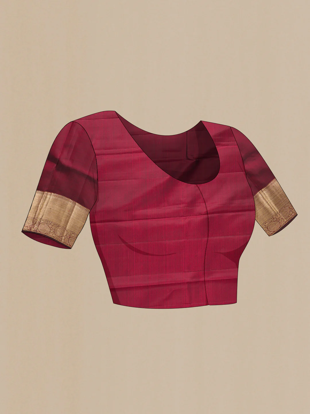Maroon Dual Tone Kanchipuram Silk Saree - Image 5