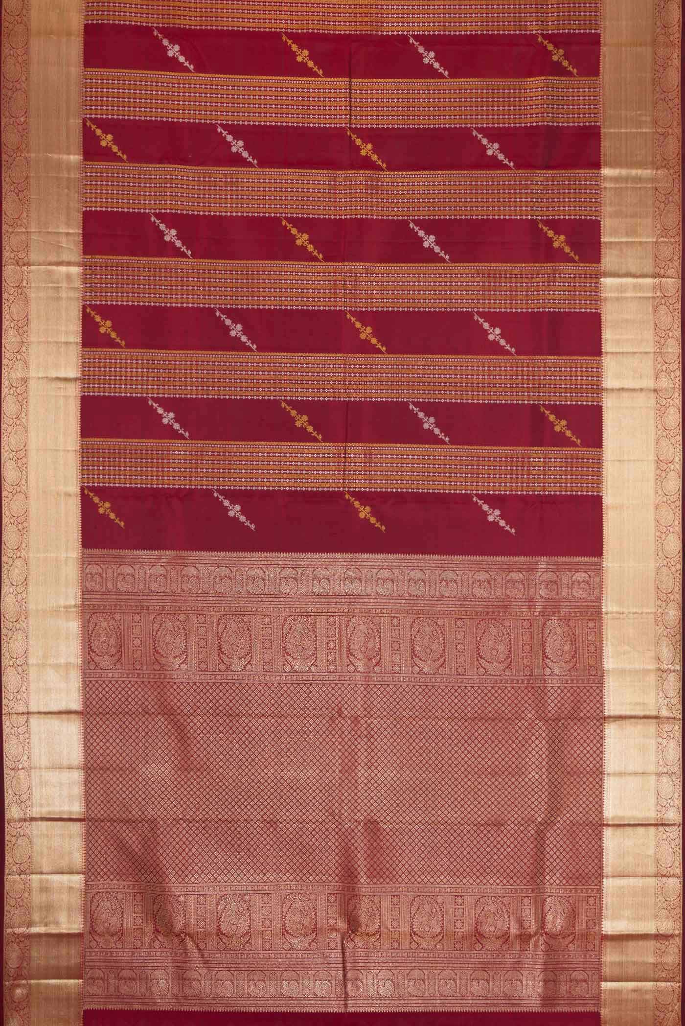 Maroon Dual Tone Kanchipuram Silk Saree - Image 6