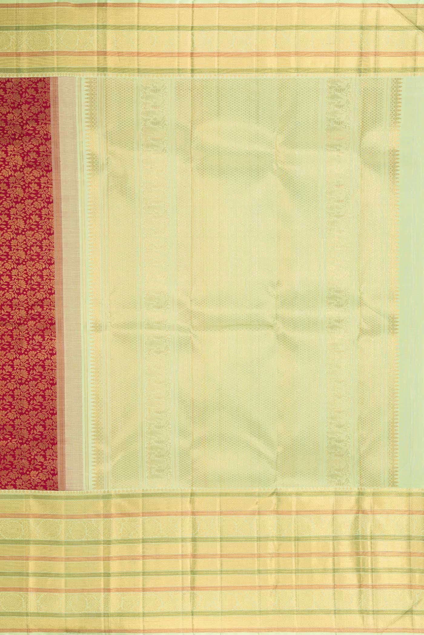 Maroon Dual Tone Kanchipuram Silk Saree - Image 5
