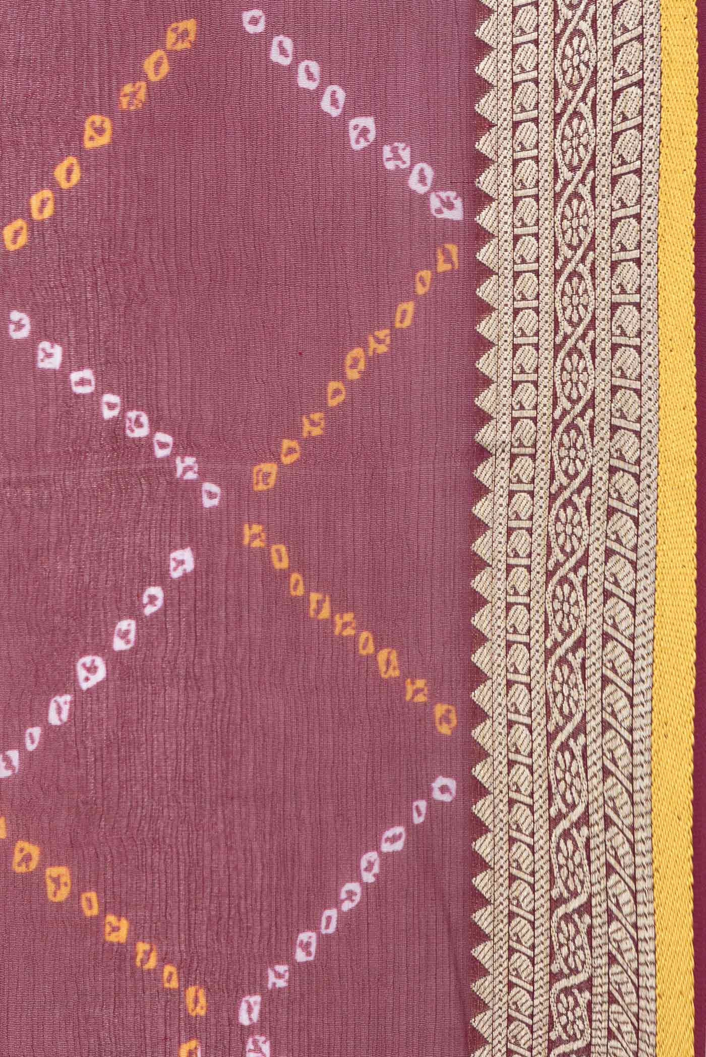 Maroon Dual Tone Mysore Chiffon Saree - Image 3