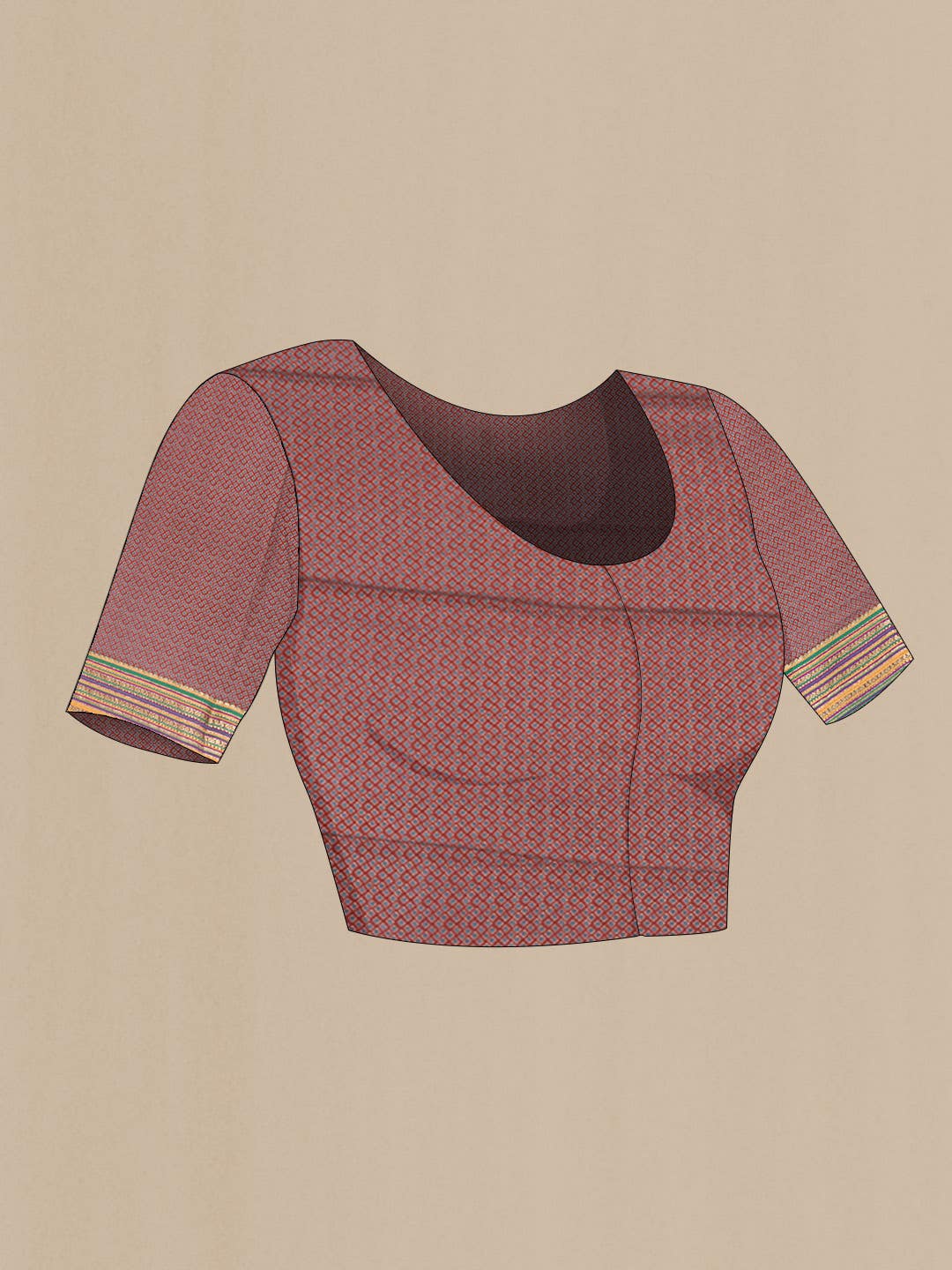 Maroon Dual Tone Mysore Crepe Saree - Image 6
