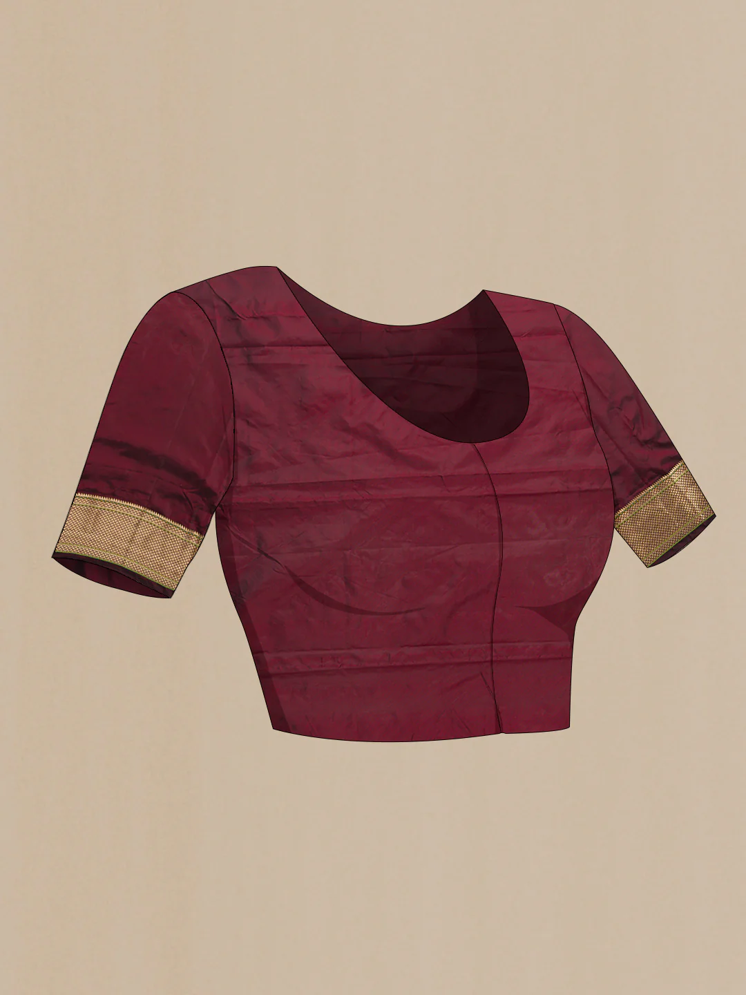 Maroon Dual Tone Paithani Silk Saree - Image 4