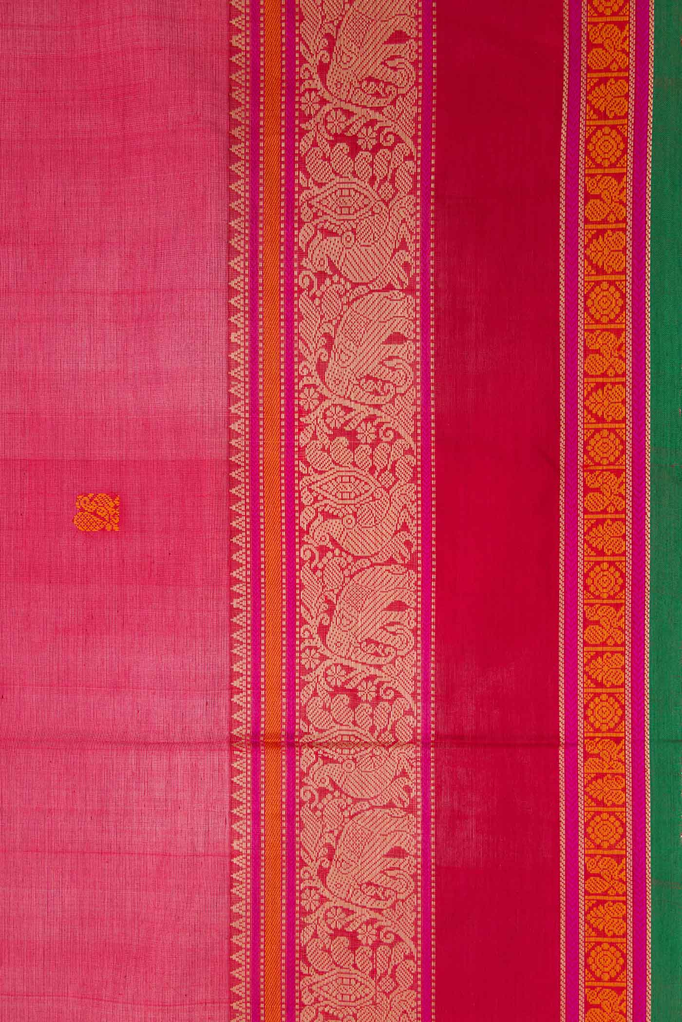 Imperial Red Silk Cotton Saree - Image 3