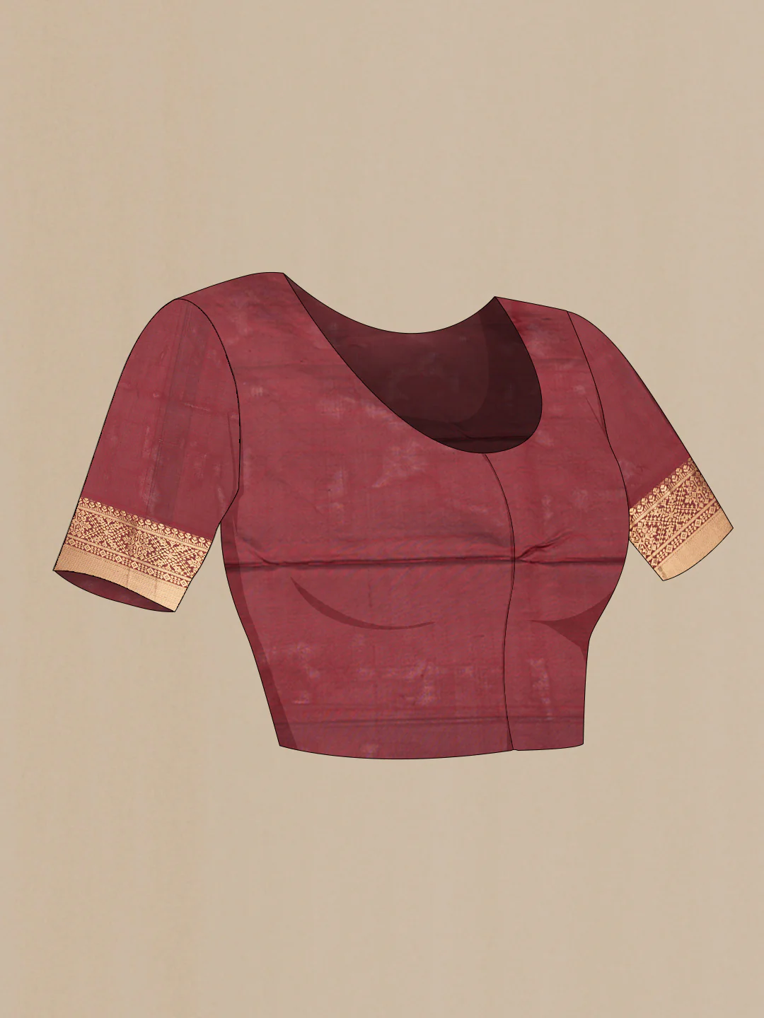 Maroon Dual Tone Soft Silk Saree - Image 5
