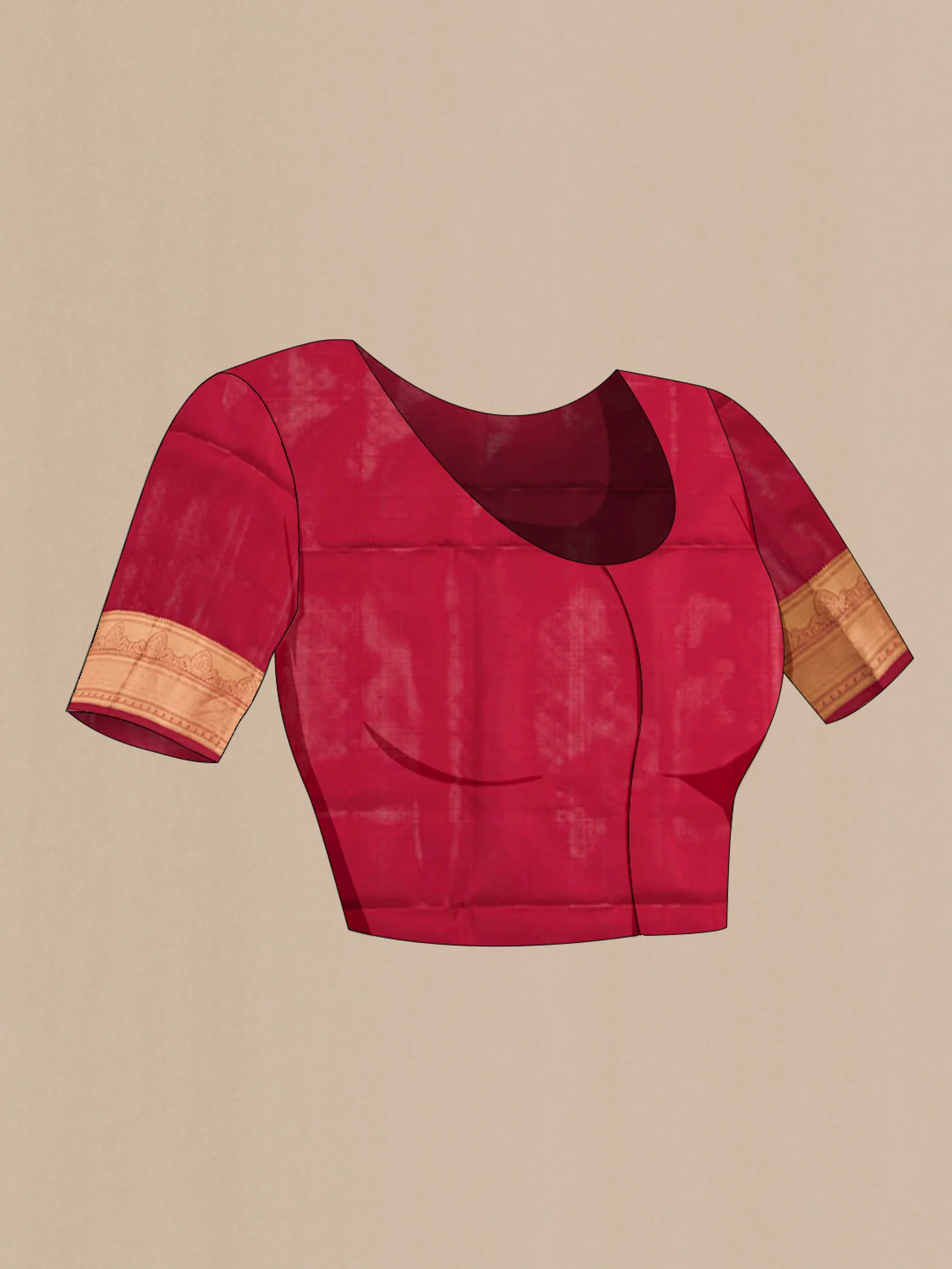 Maroon Dual Tone Soft Silk Saree - Image 4