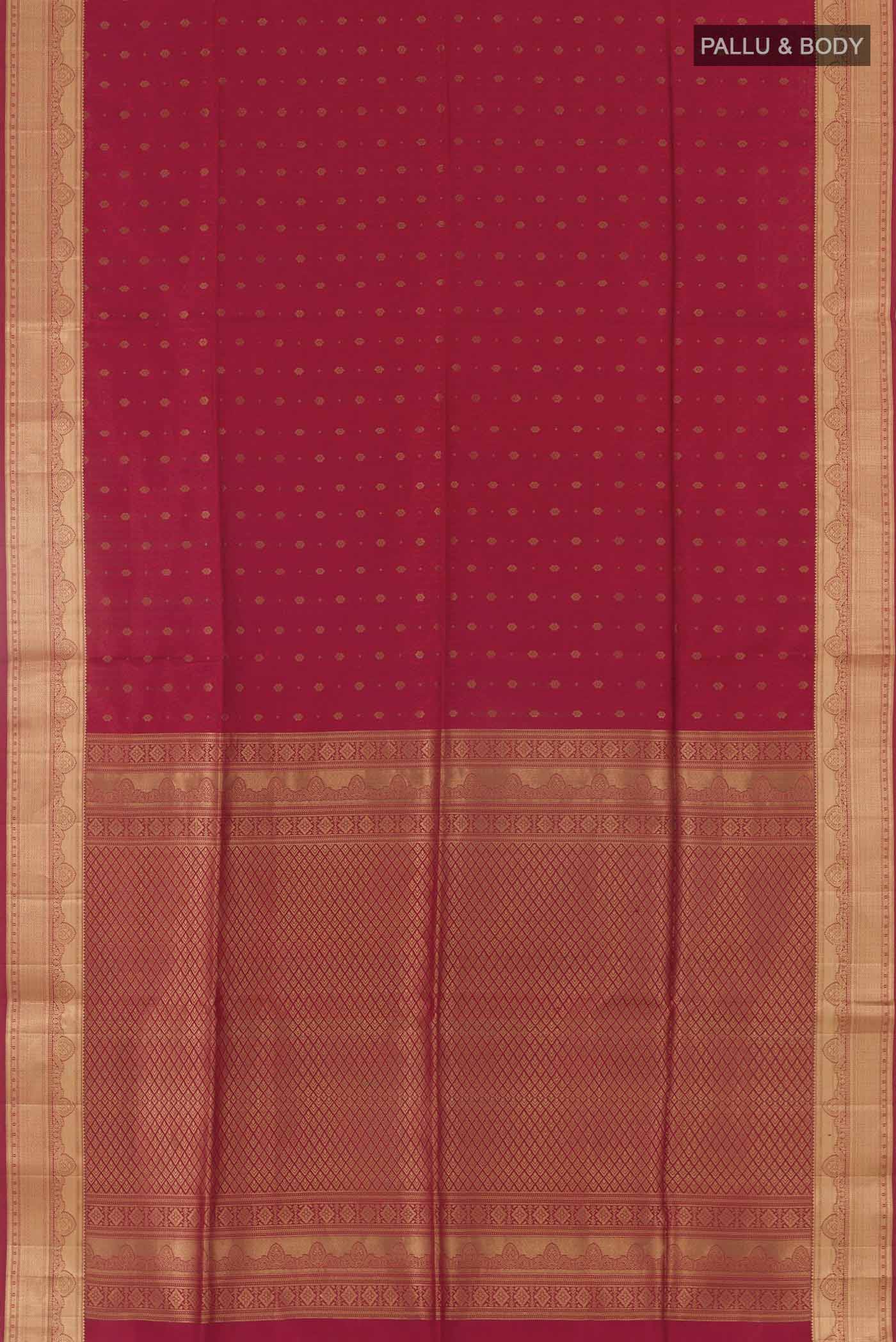 Maroon Dual Tone Soft Silk Saree - Image 5