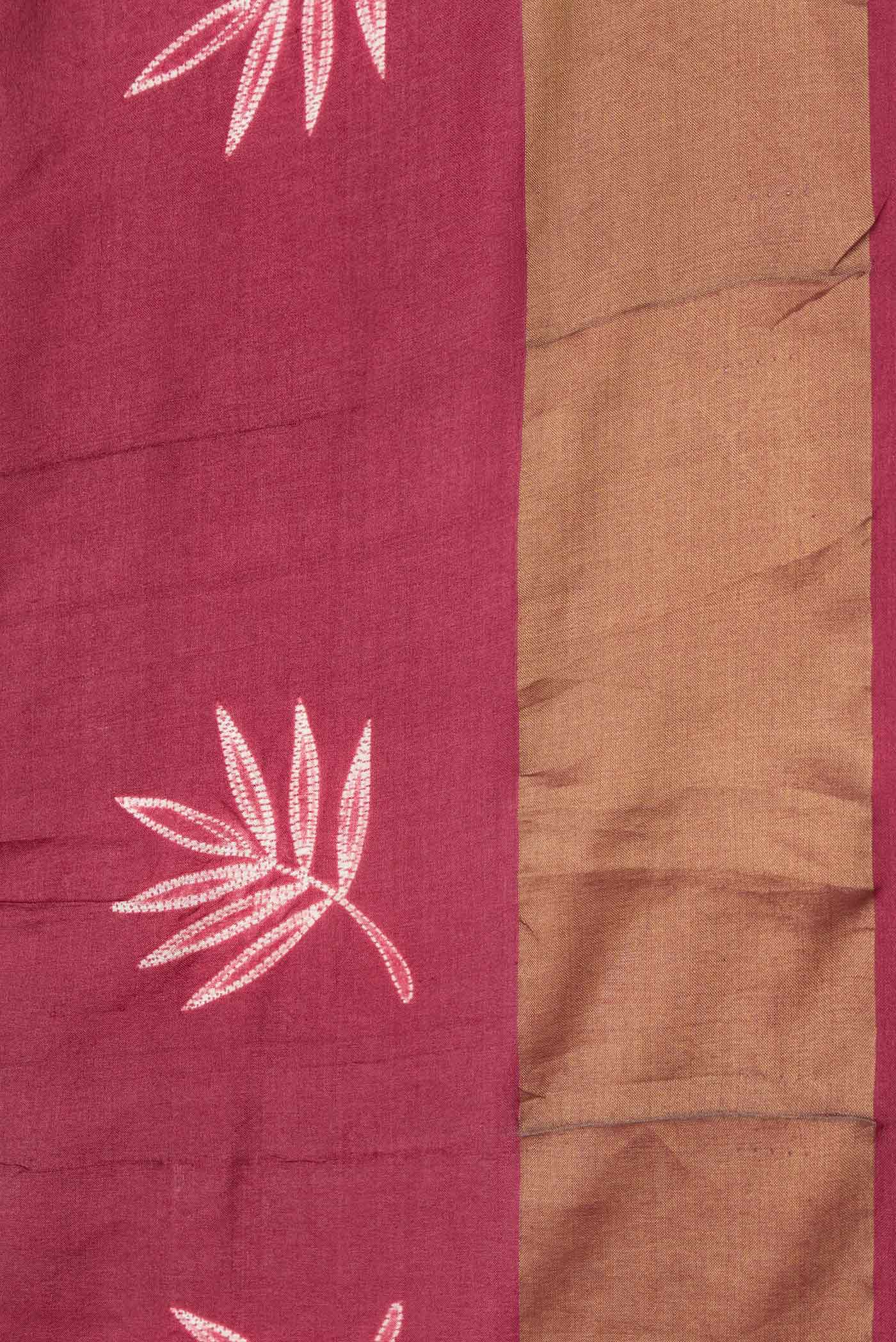 Maroon Tussar Saree - Image 3