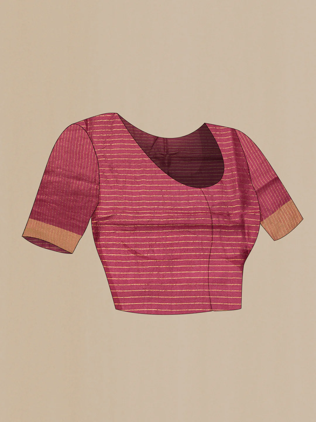 Maroon Tussar Saree - Image 4