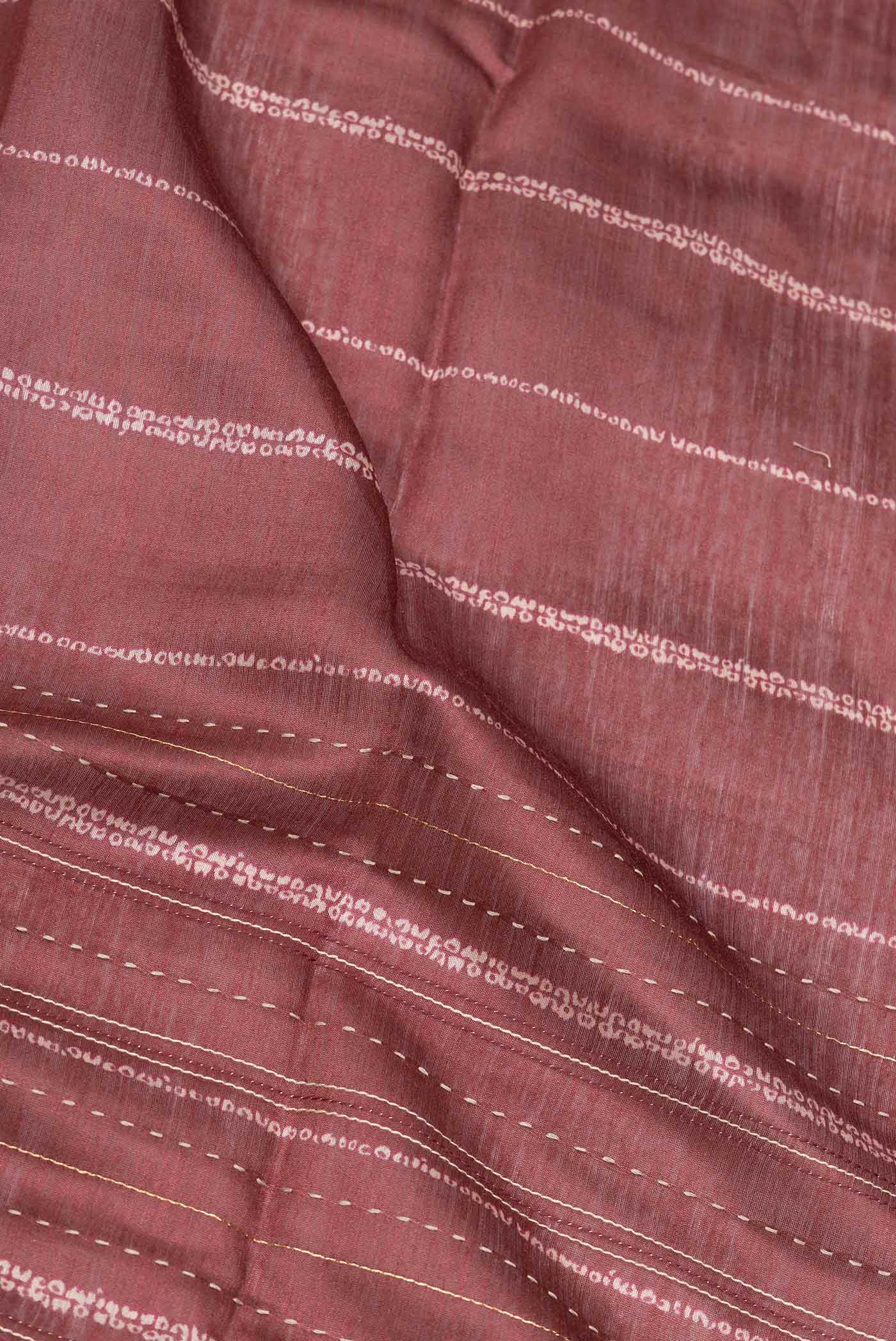 Maroon Dual Tone Tussar Silk Saree - Image 2