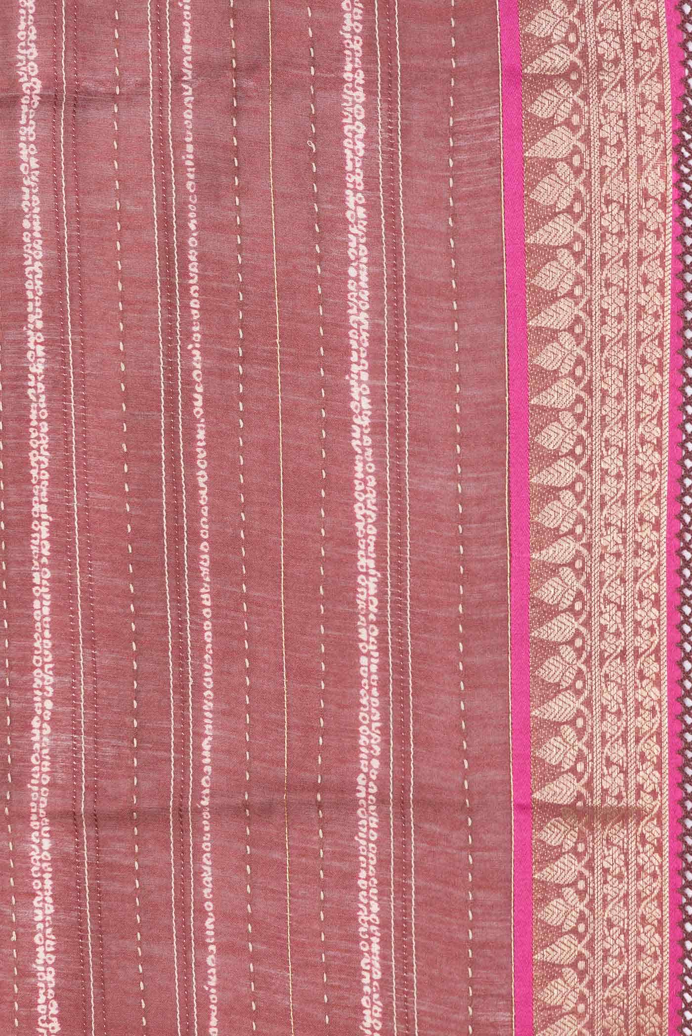 Maroon Dual Tone Tussar Silk Saree - Image 3