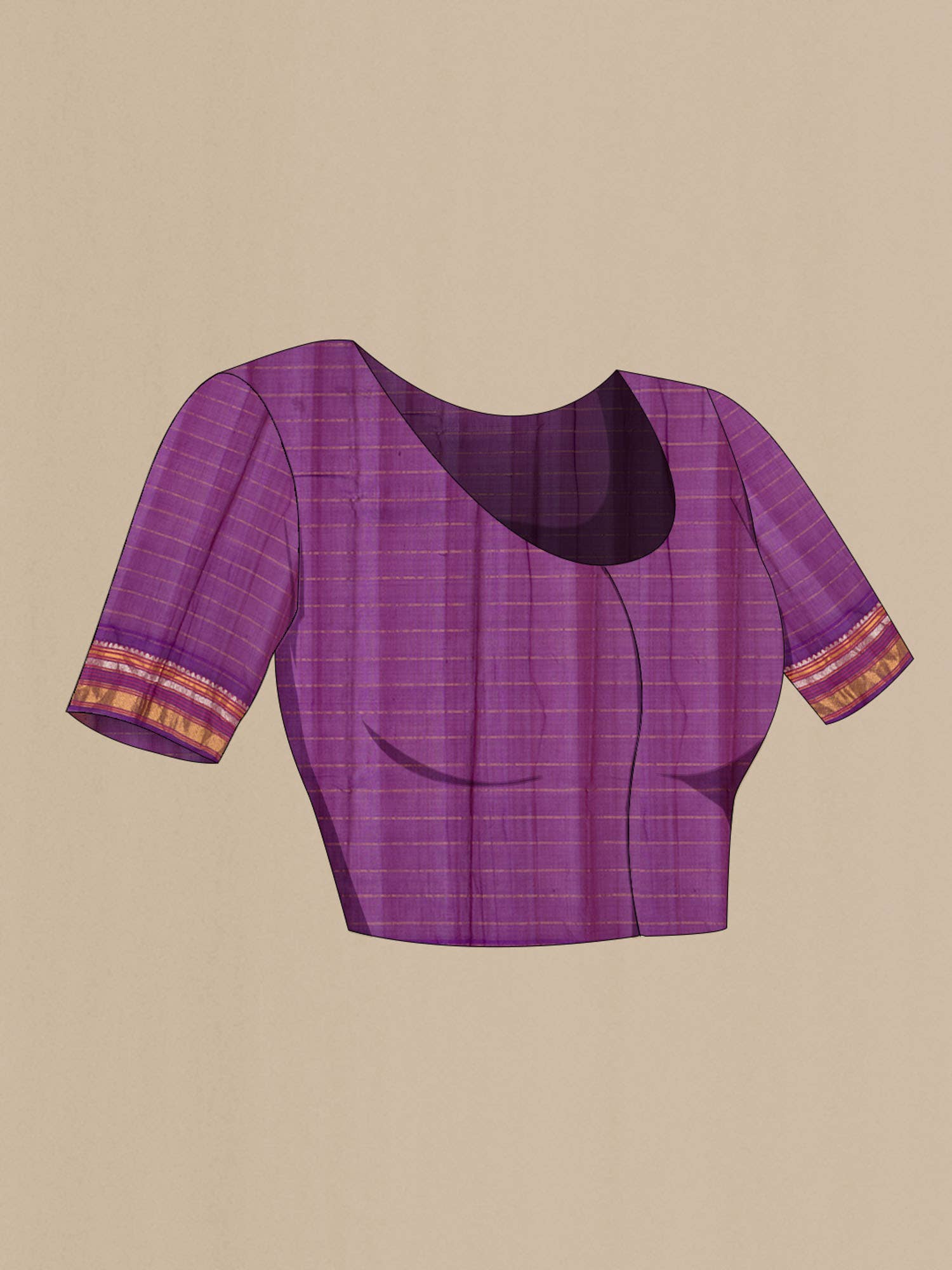 Maroon Gadwal cotton Saree - Image 5