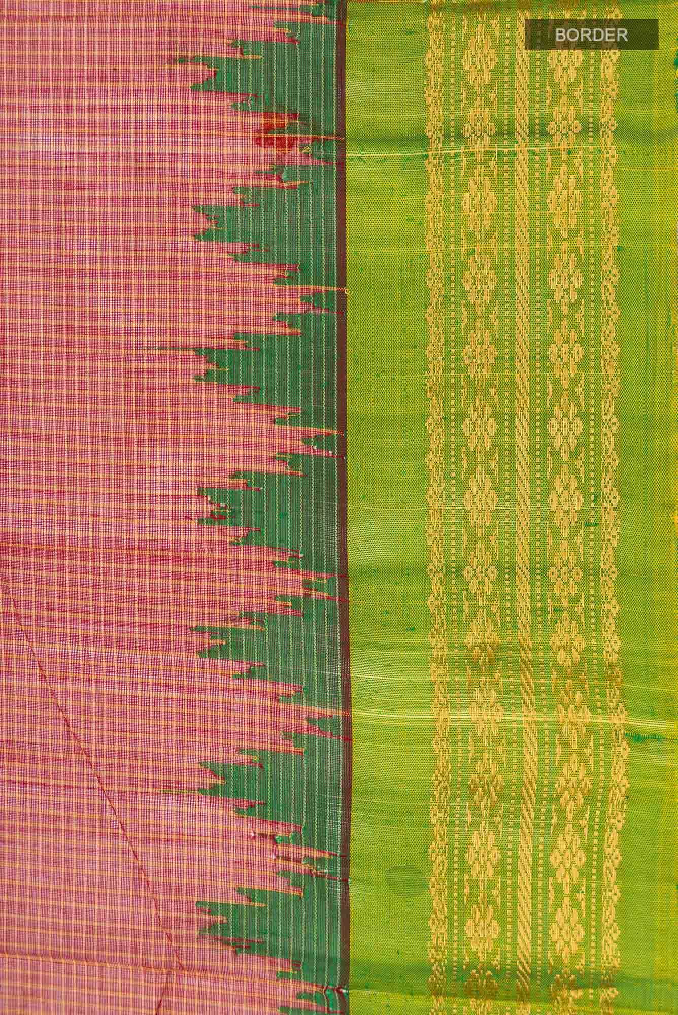 Maroon Gadwal cotton Saree - Image 4
