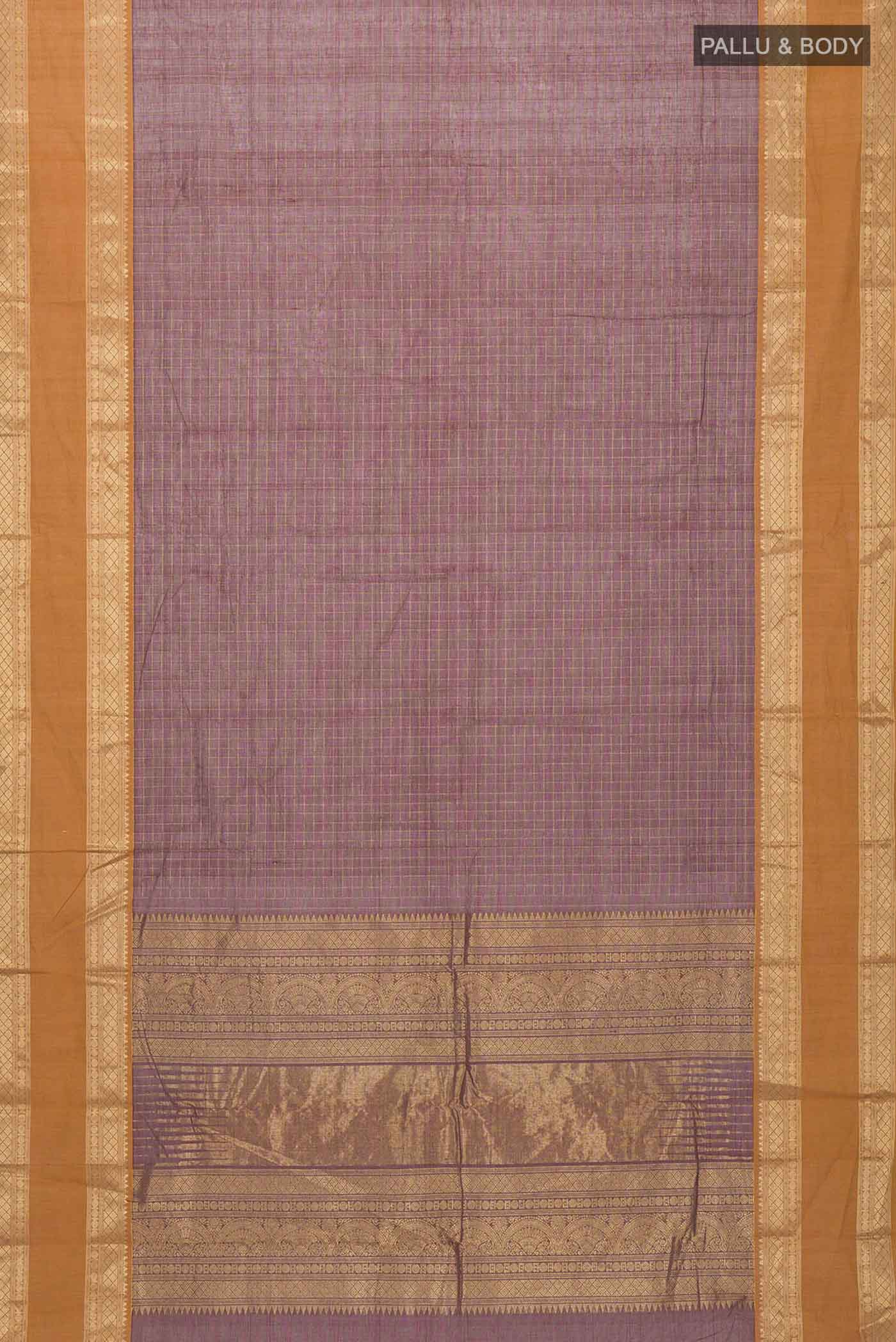 Maroon Kanchi Cotton Saree - Image 5