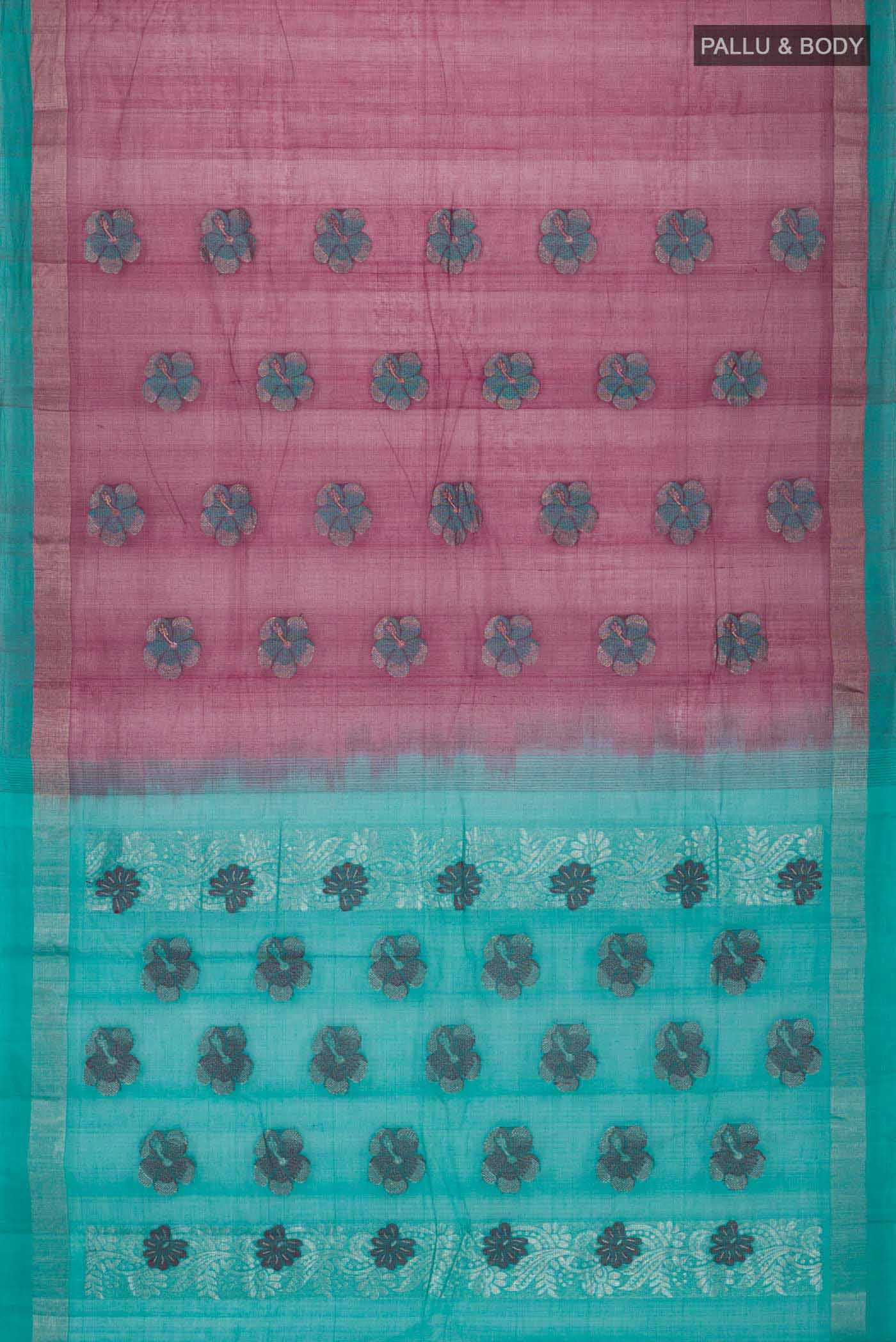 Maroon Kanchi Cotton Saree - Image 3