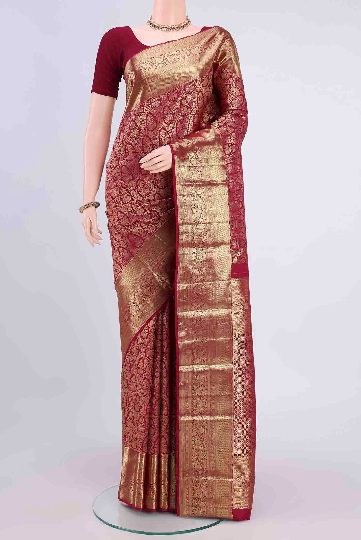 Maroon Kanjivaram Saree