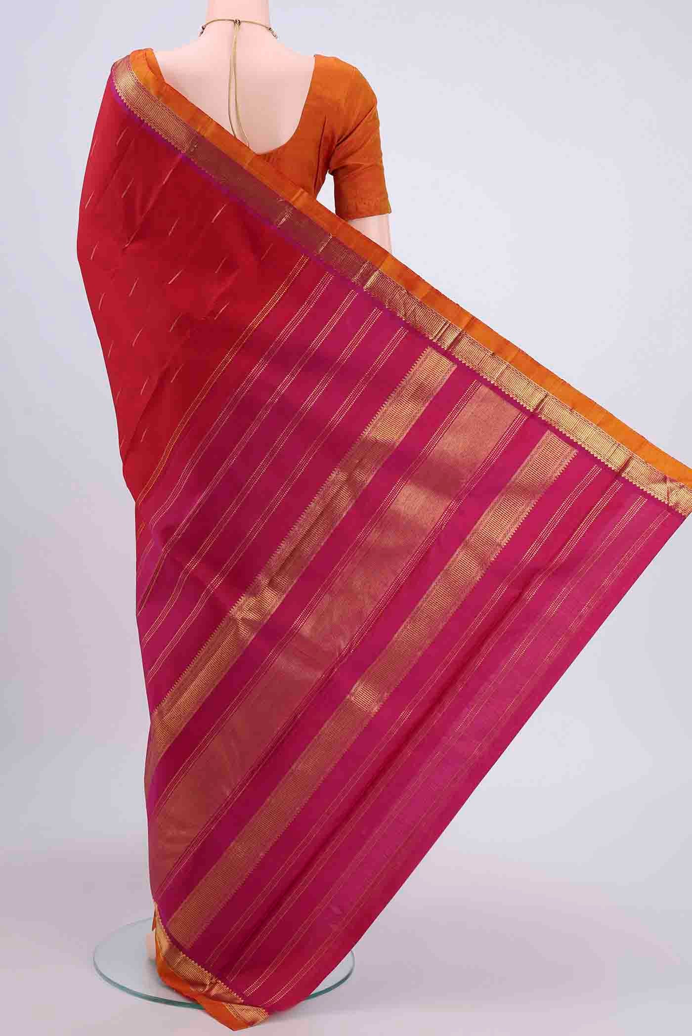 Maroon Kanchipuram Saree - Image 3