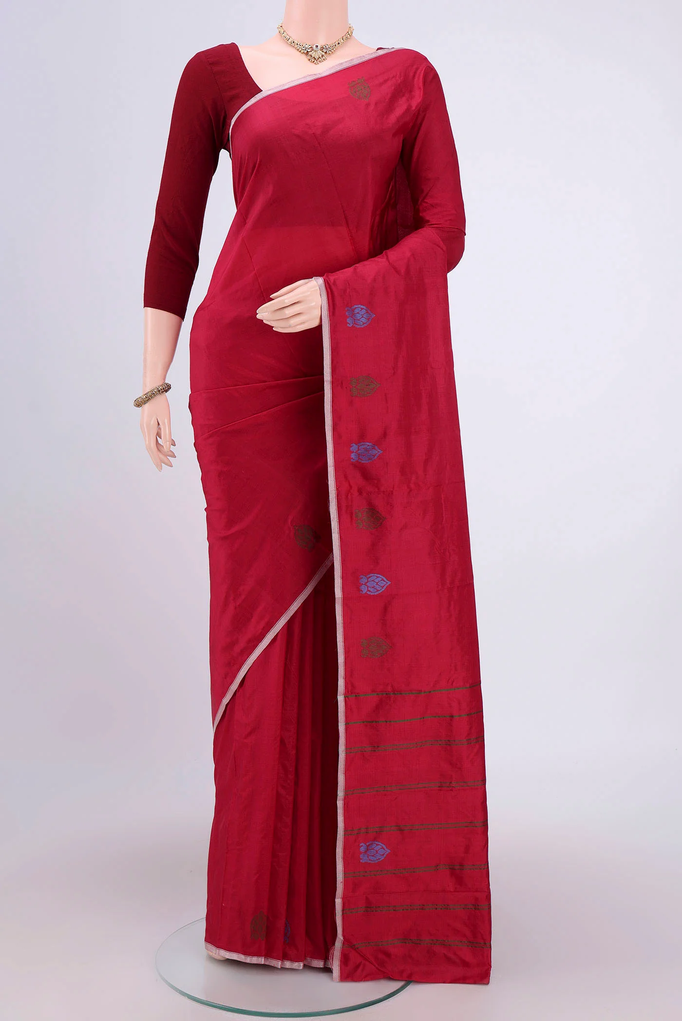 Maroon Kanchipuram Silk Saree