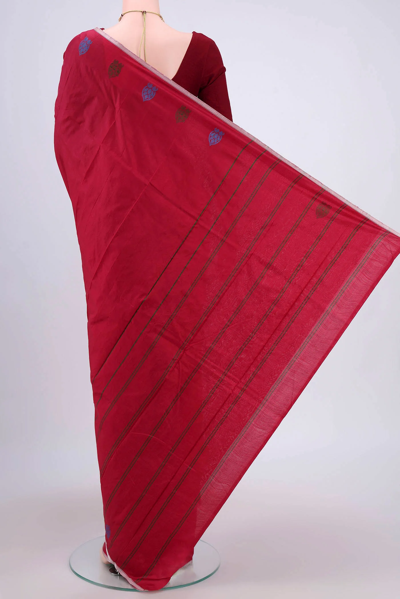 Maroon Kanchipuram Silk Saree - Image 3