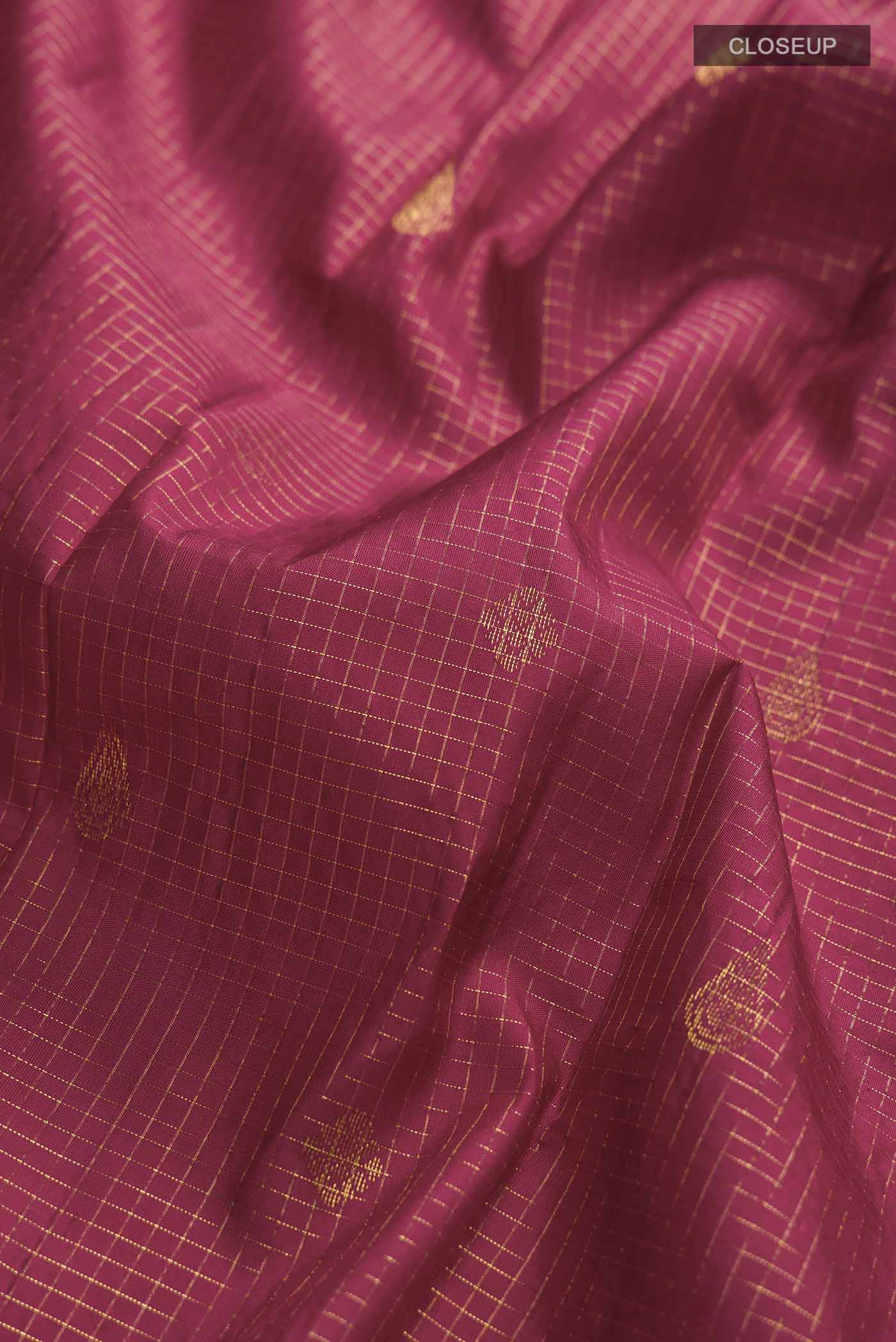 Maroon Kanjivaram Silk Saree - Image 2