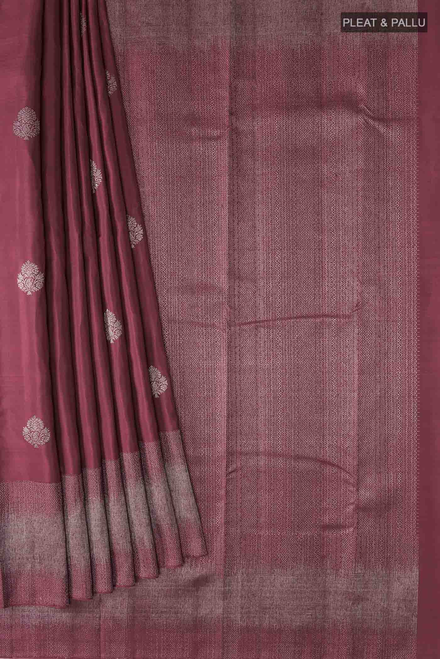 Maroon Kanjivaram Silk Saree - Image 4