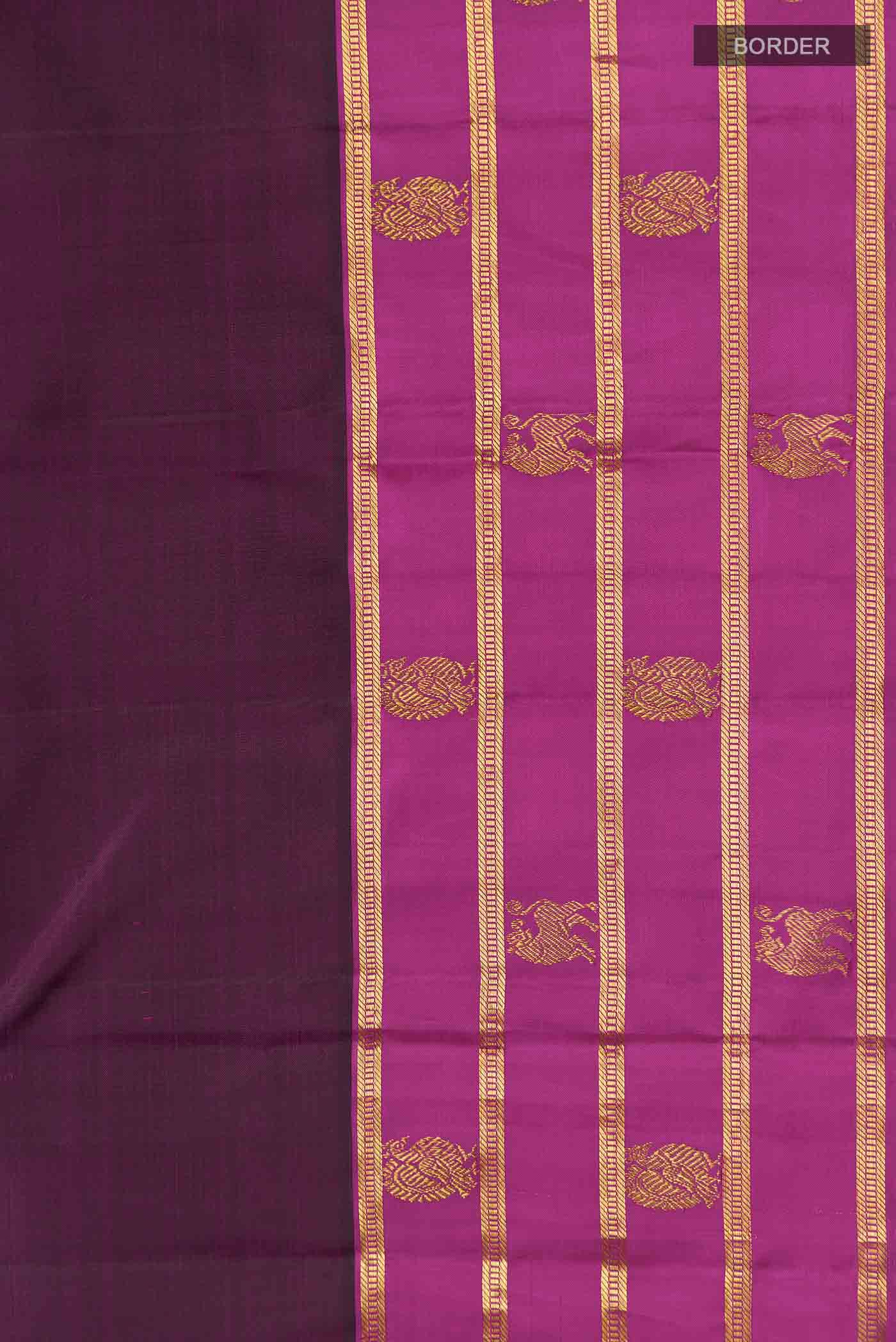 Maroon Kanjivaram Silk Saree - Image 3