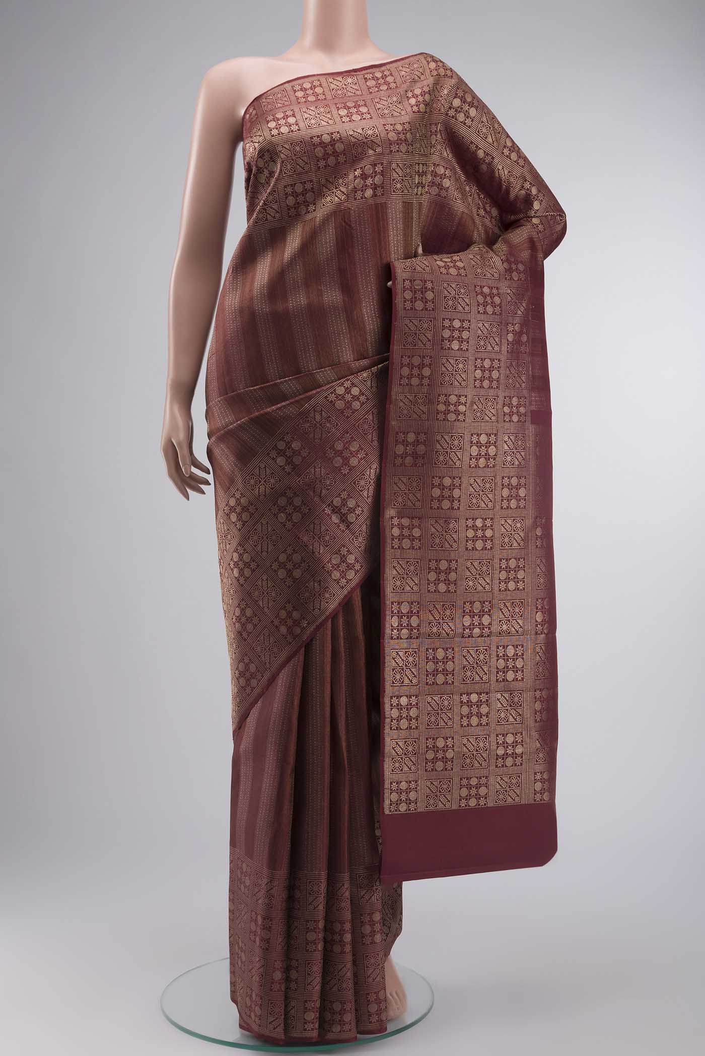 Maroon Kanchipuram Silk Saree