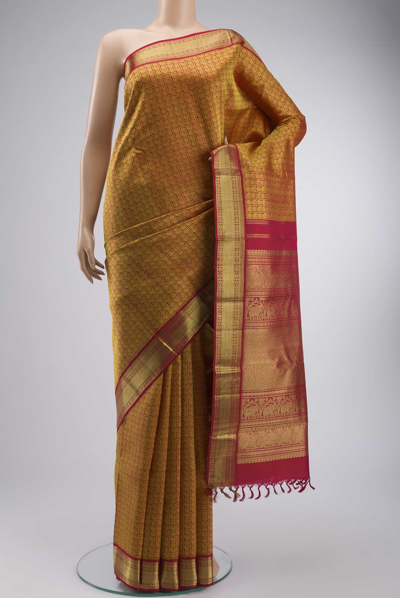 Maroon Kanchipuram Silk Saree