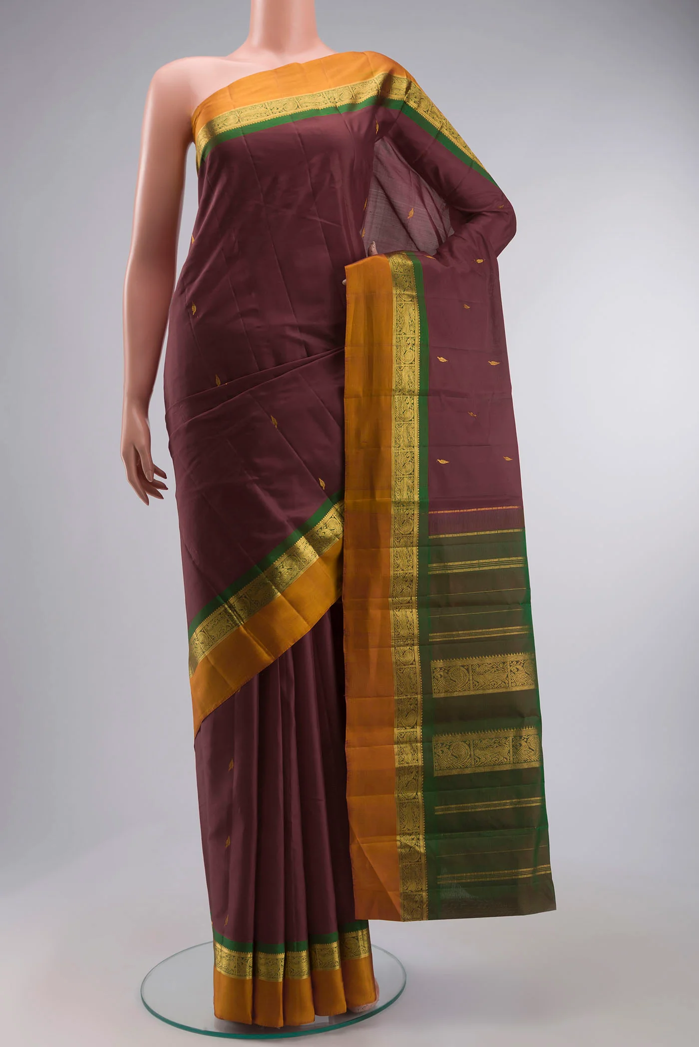 Coffee Brown Kanjivaram Silk Saree