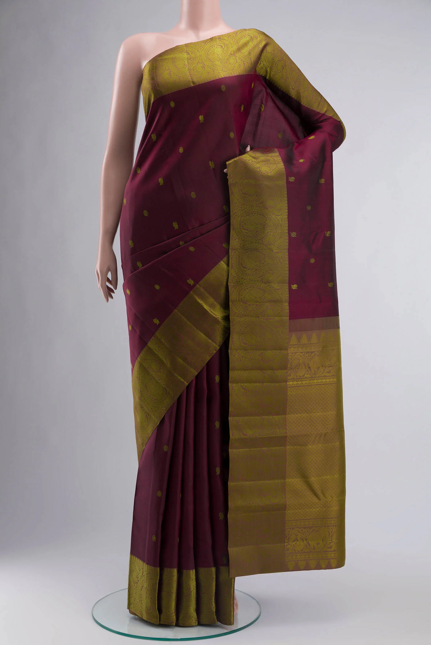 Maroon Kanjivaram Silk Saree