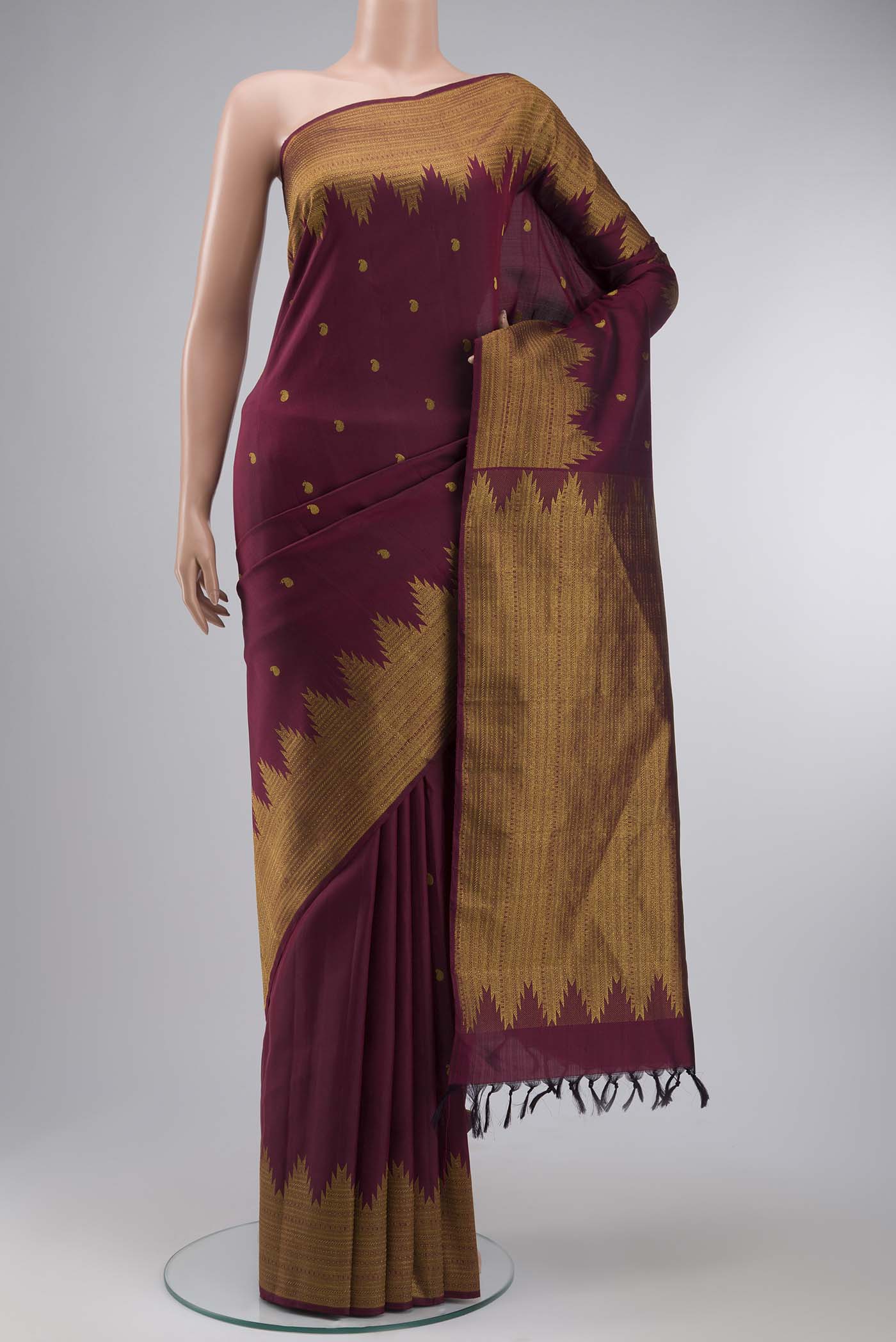 Maroon Kanjivaram Silk Saree