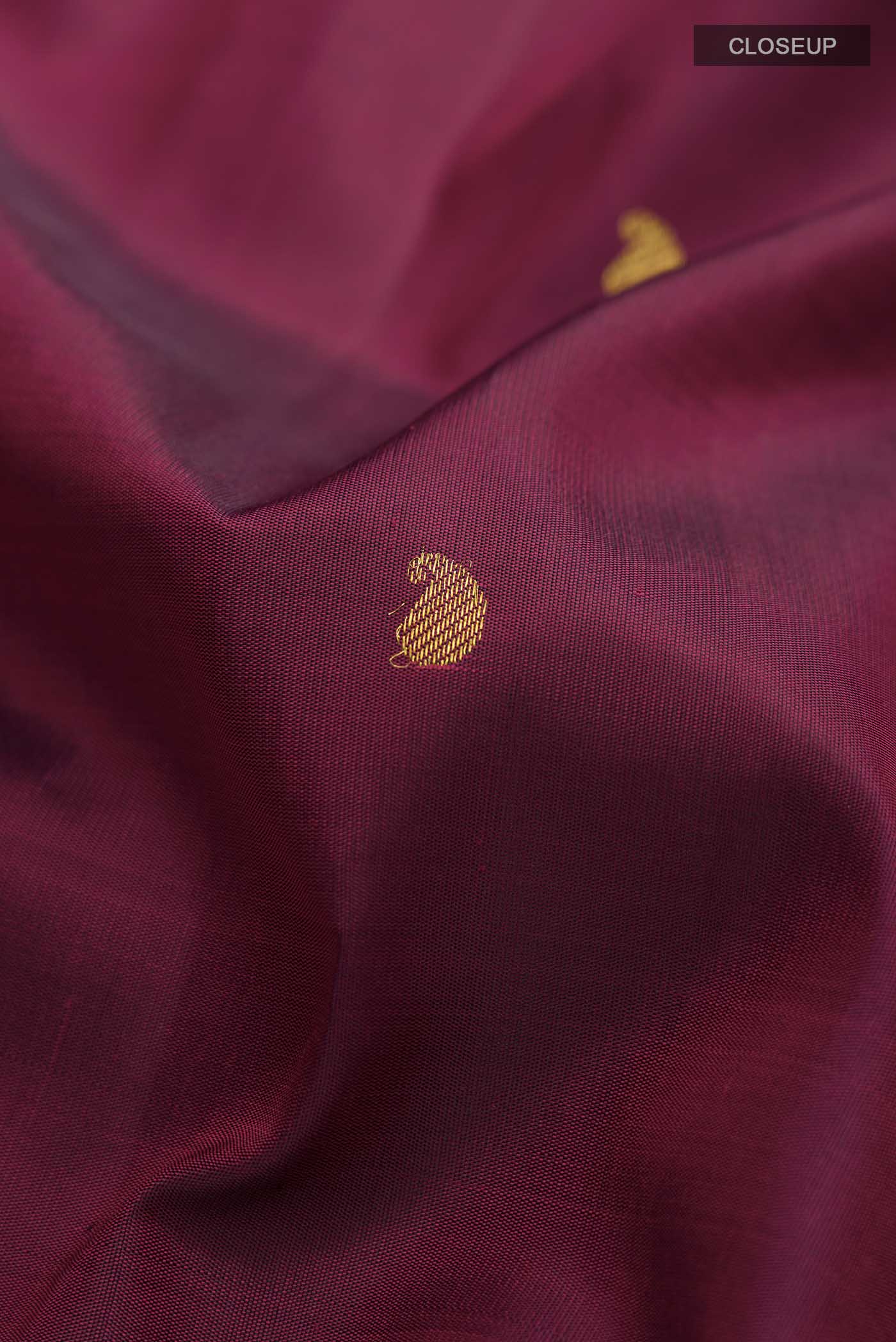 Maroon Kanjivaram Silk Saree - Image 2