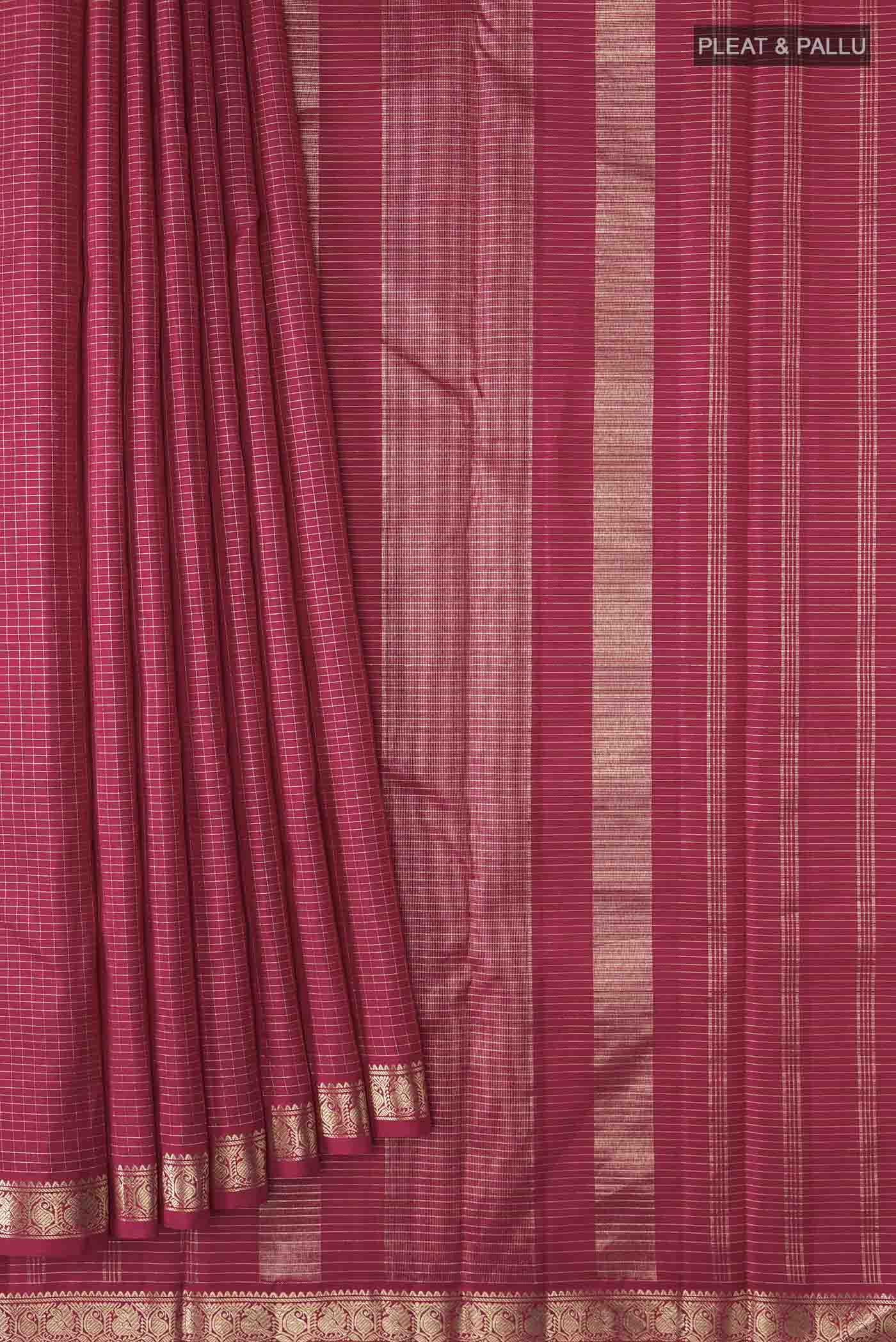 Maroon Kanchipuram Silk Saree - Image 4