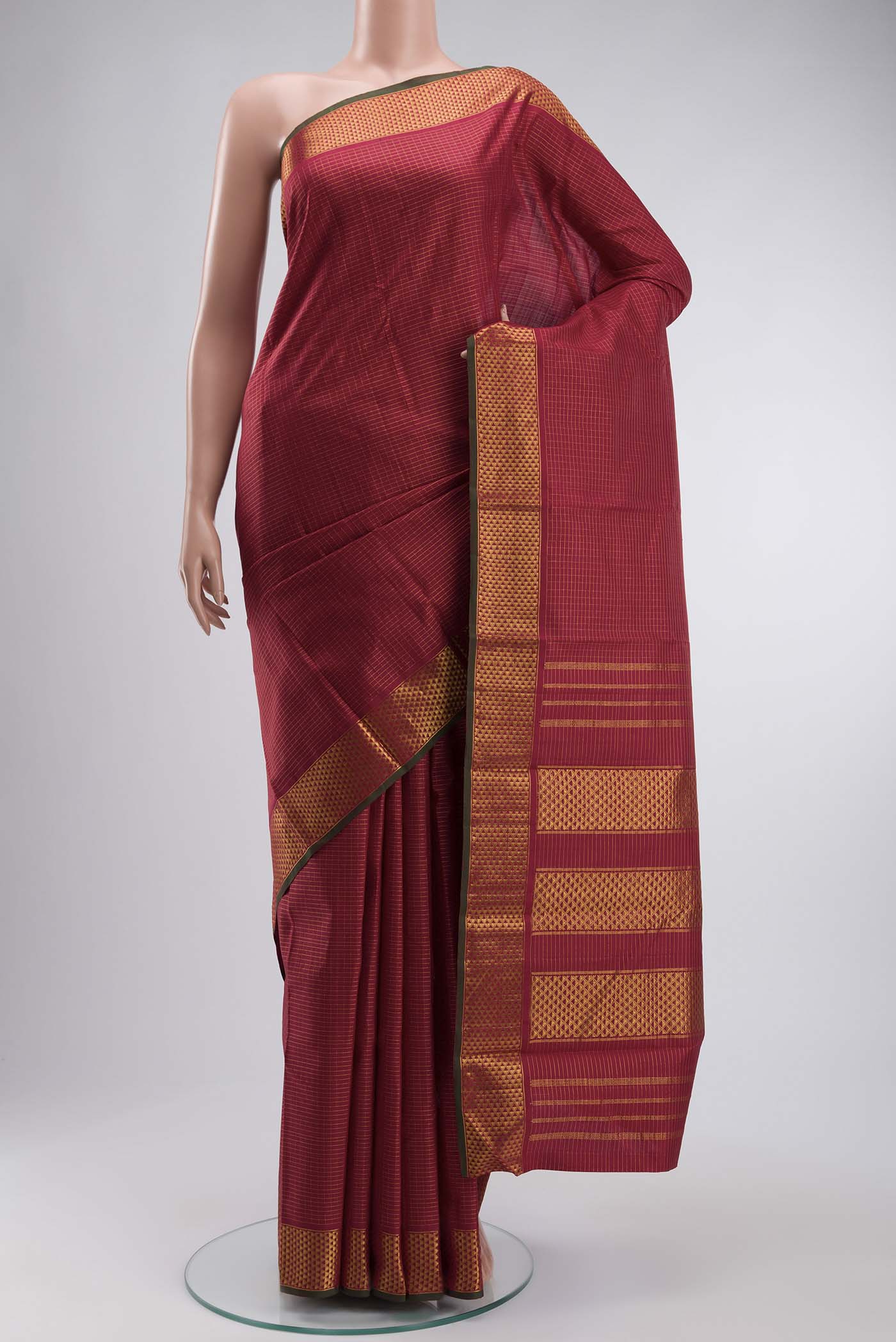 Maroon Kanchipuram Silk Saree