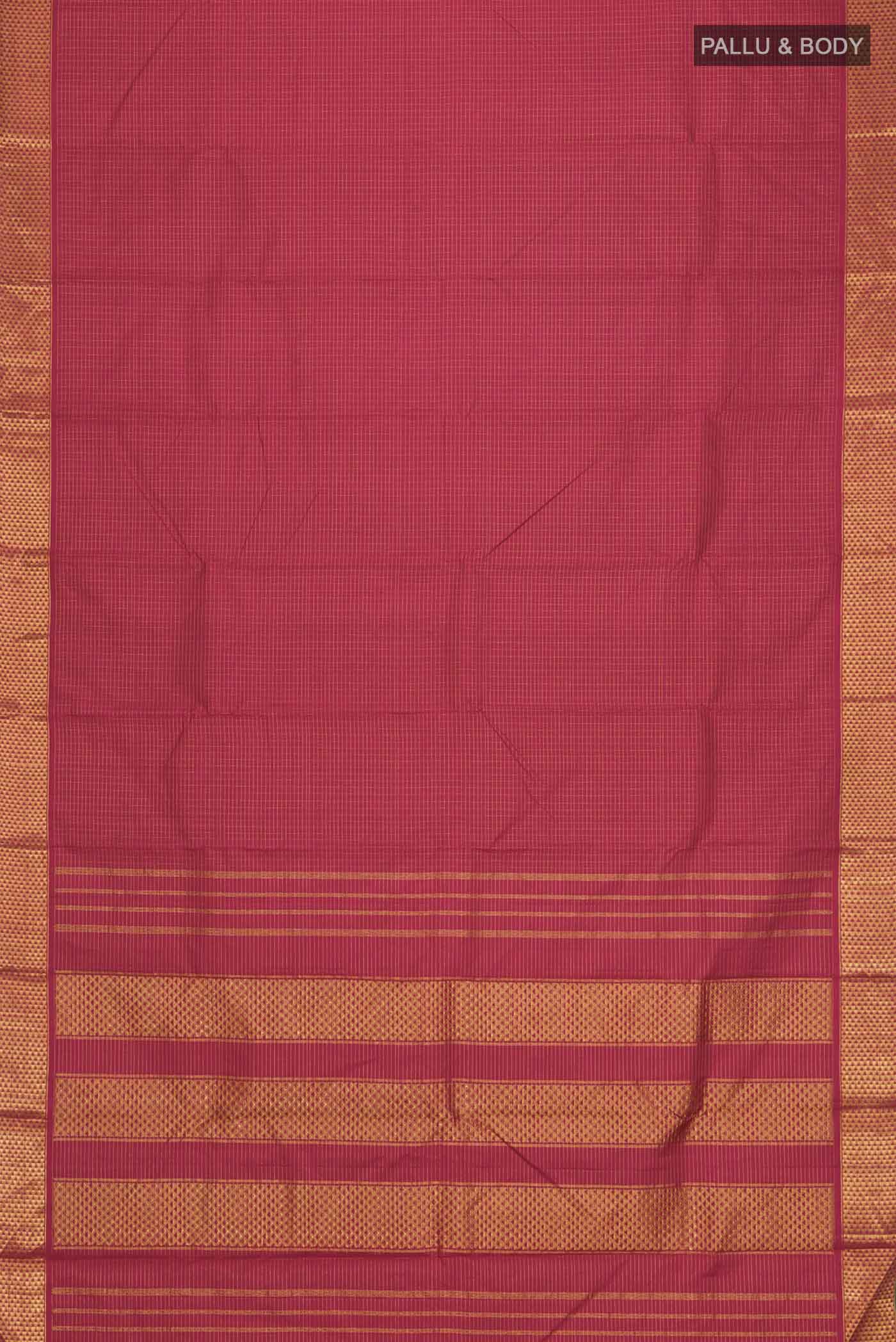 Maroon Kanchipuram Silk Saree - Image 6