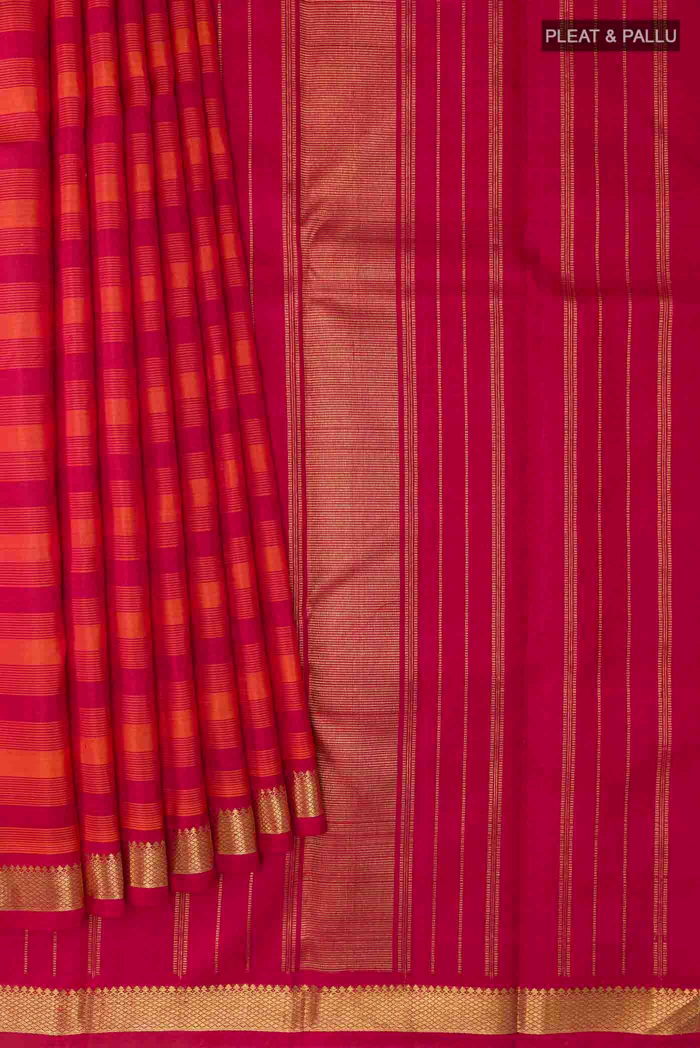 Maroon Kanjivaram Silk Saree - Image 4