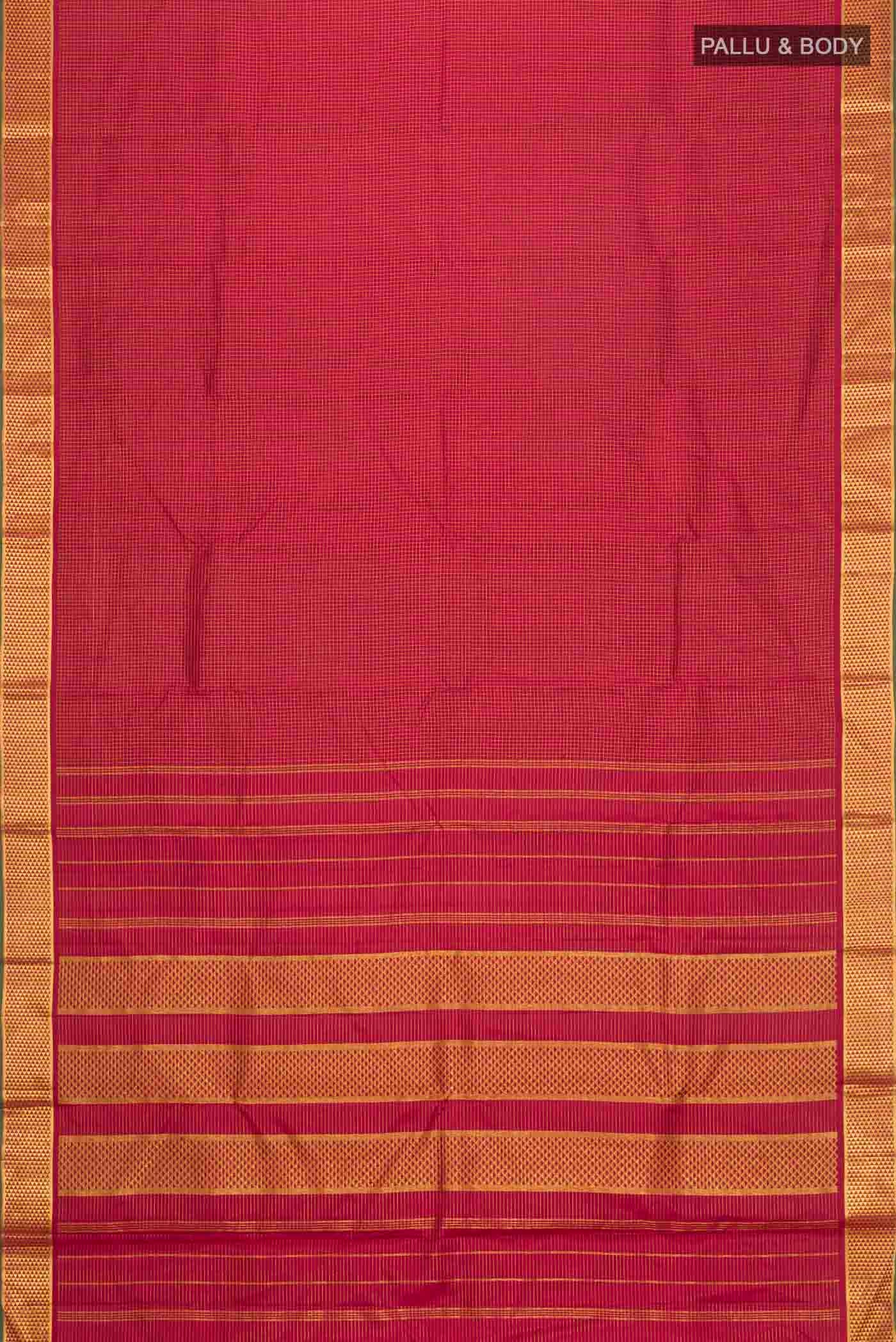 Maroon Kanchipuram Silk Saree - Image 6