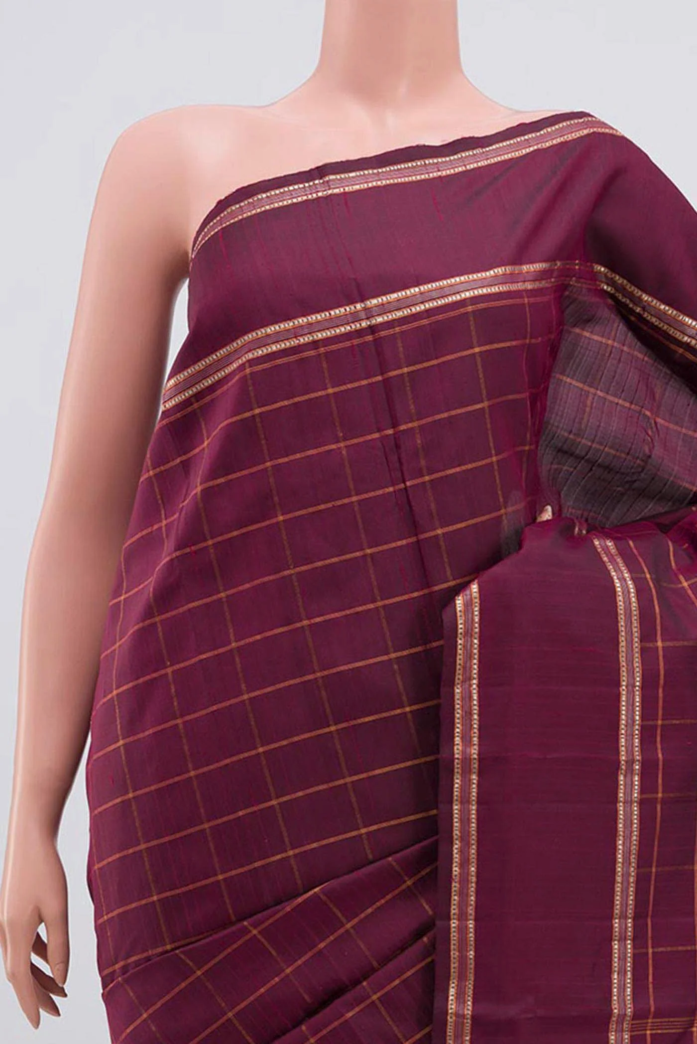 Maroon Kanchipuram Silk Saree - Image 2