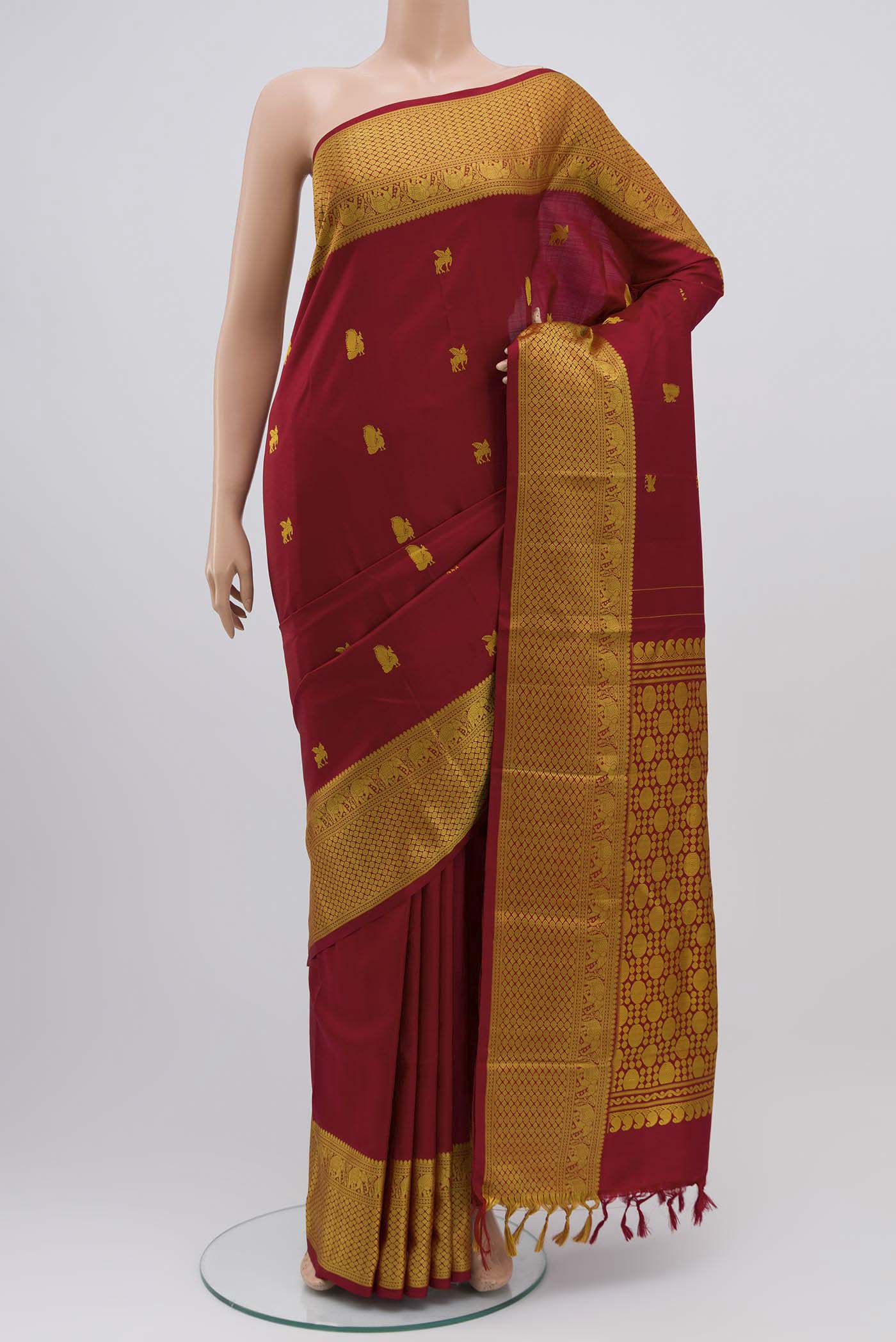 Maroon Kanjivaram Silk Saree