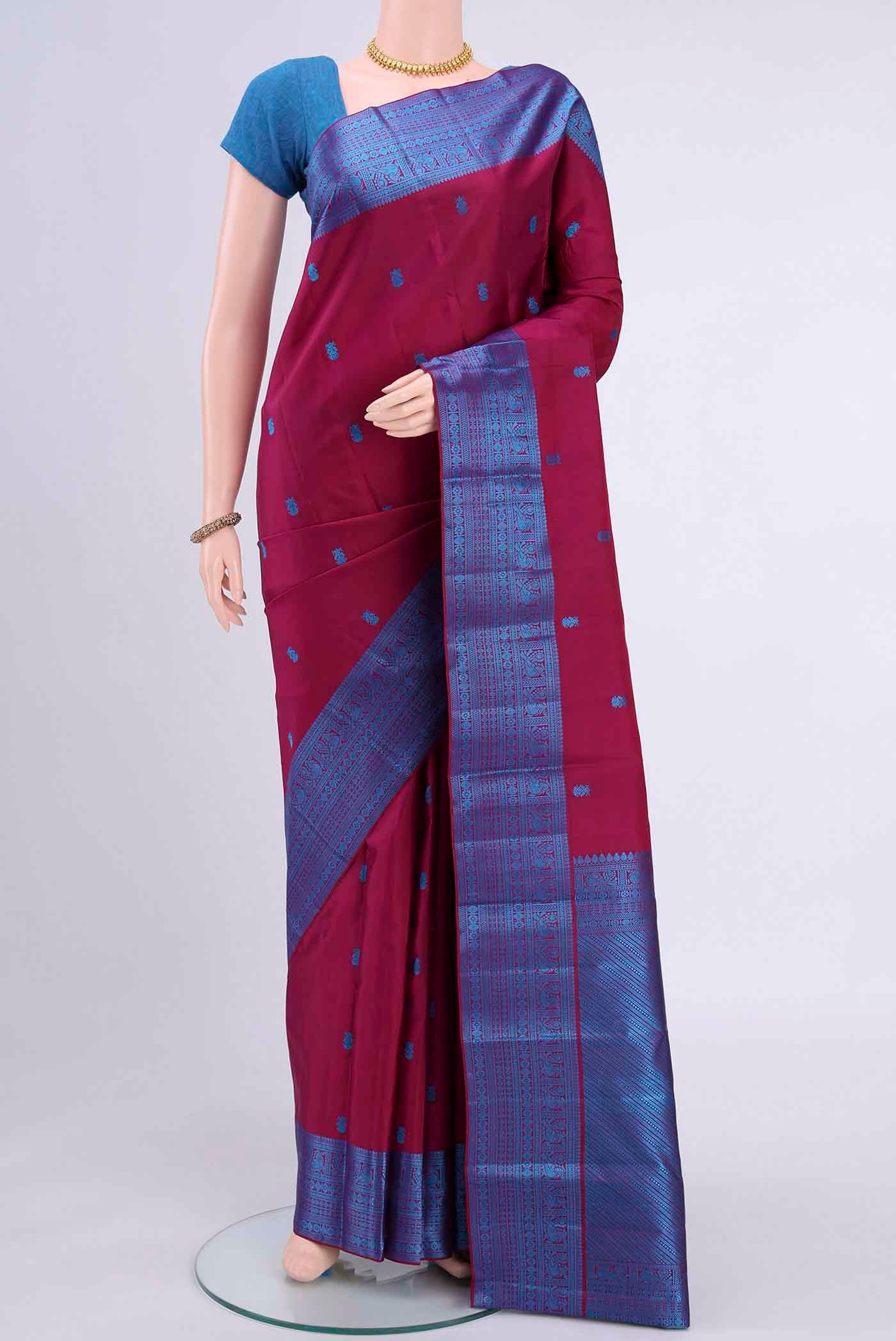 Maroon Kanchipuram Silk Saree