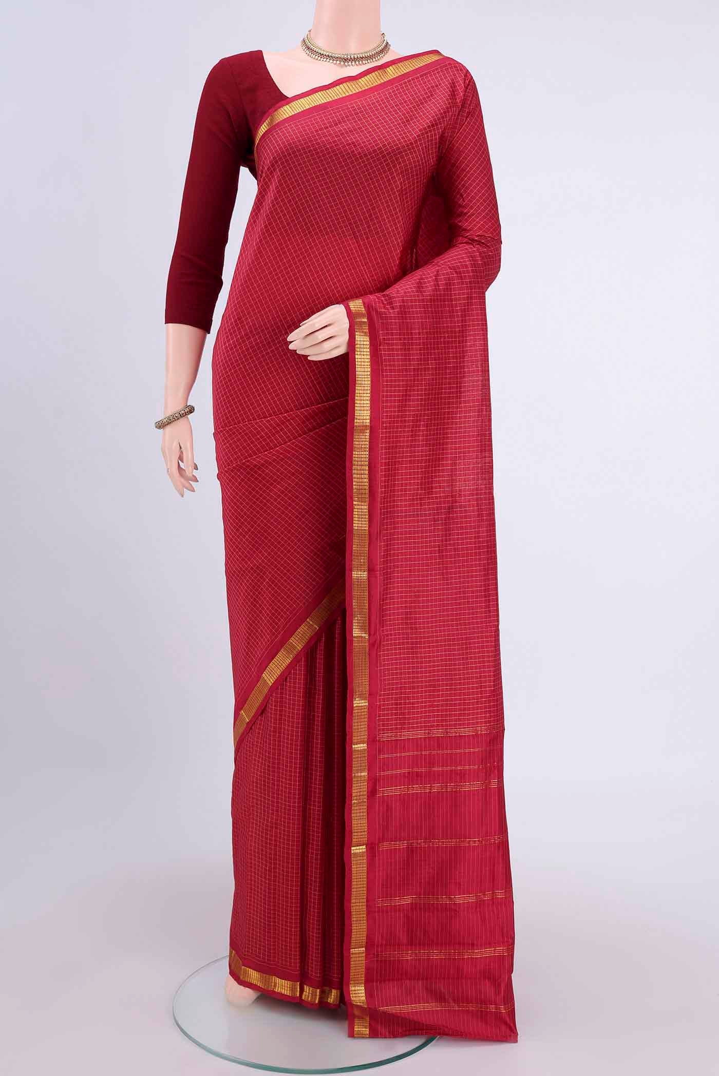 Maroon Kanchipuram Silk Saree