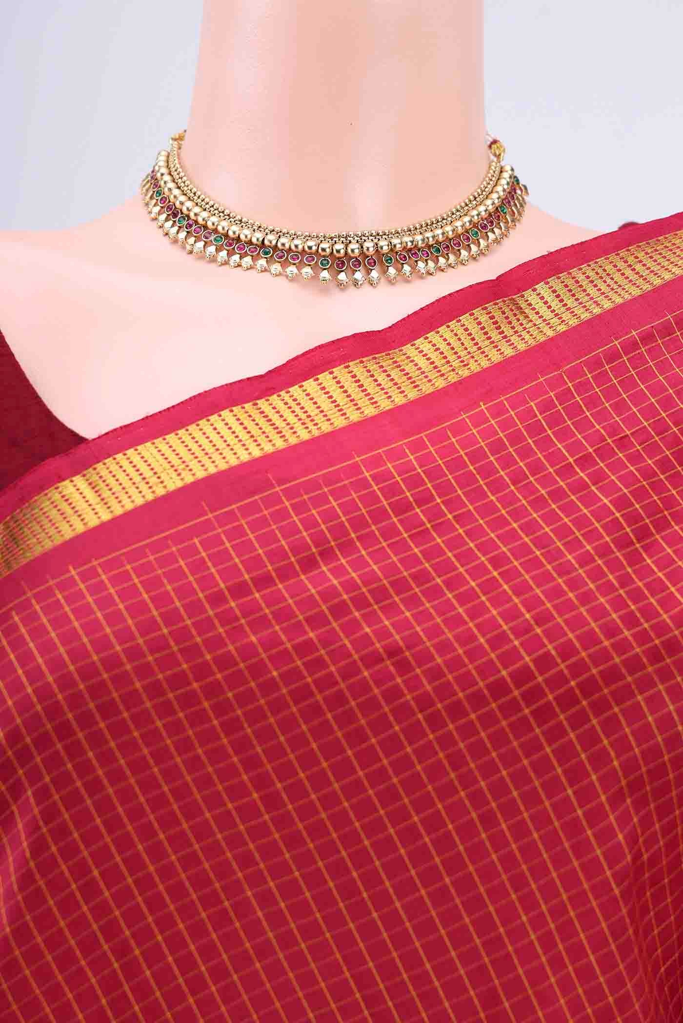 Maroon Kanchipuram Silk Saree - Image 2