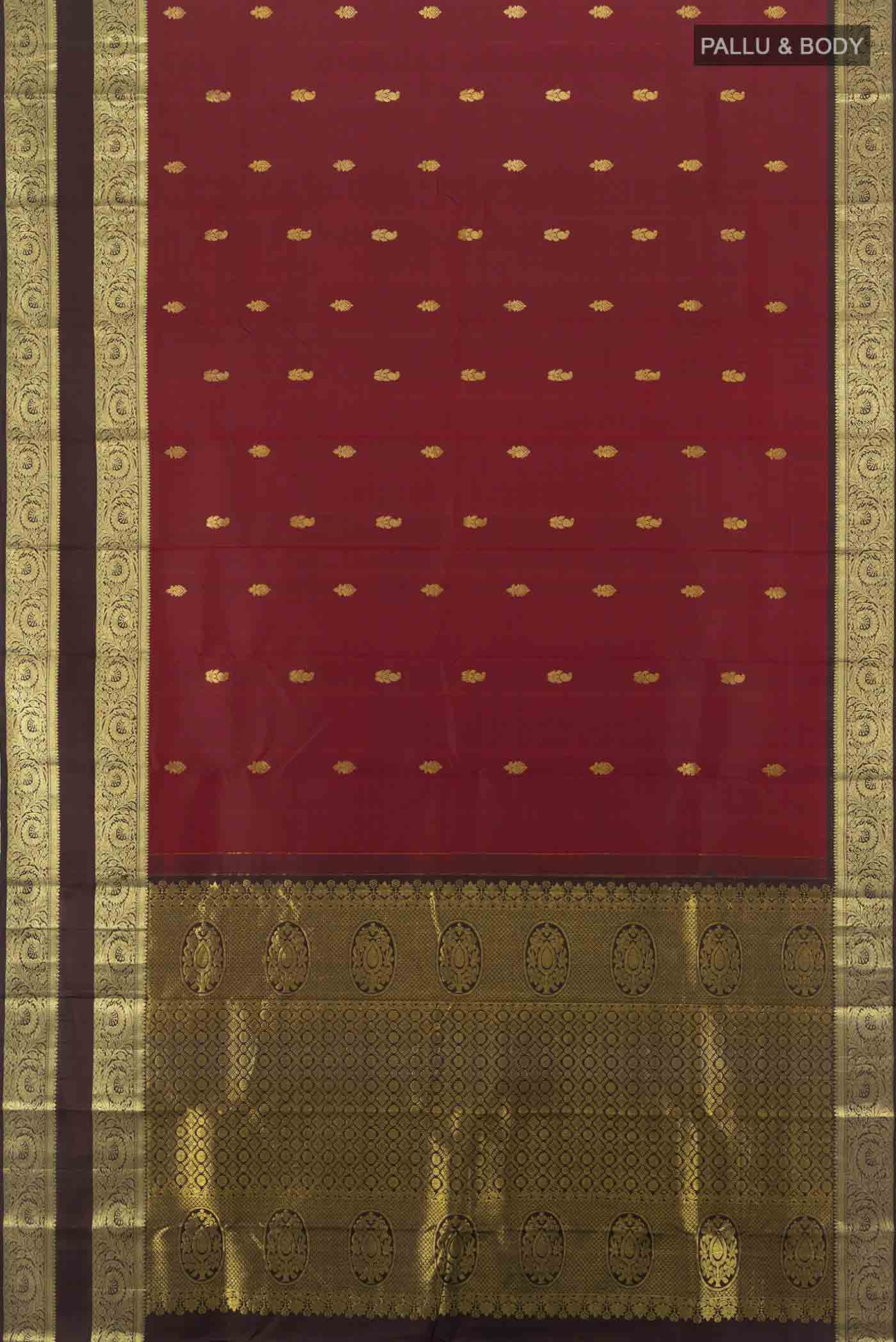 Maroon Kanchipuram Silk Saree - Image 5