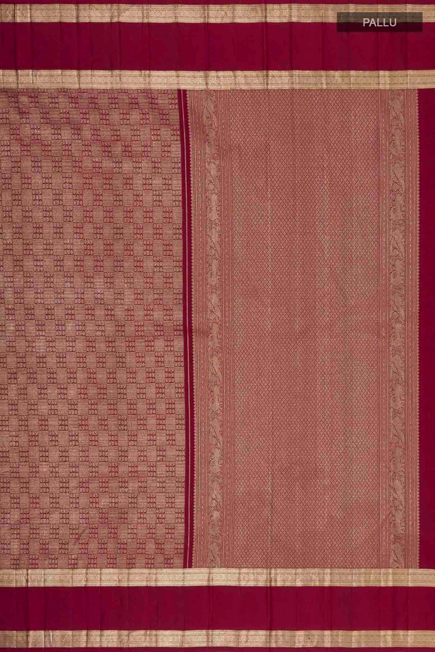 Maroon Kanchipuram Silk Saree - Image 5