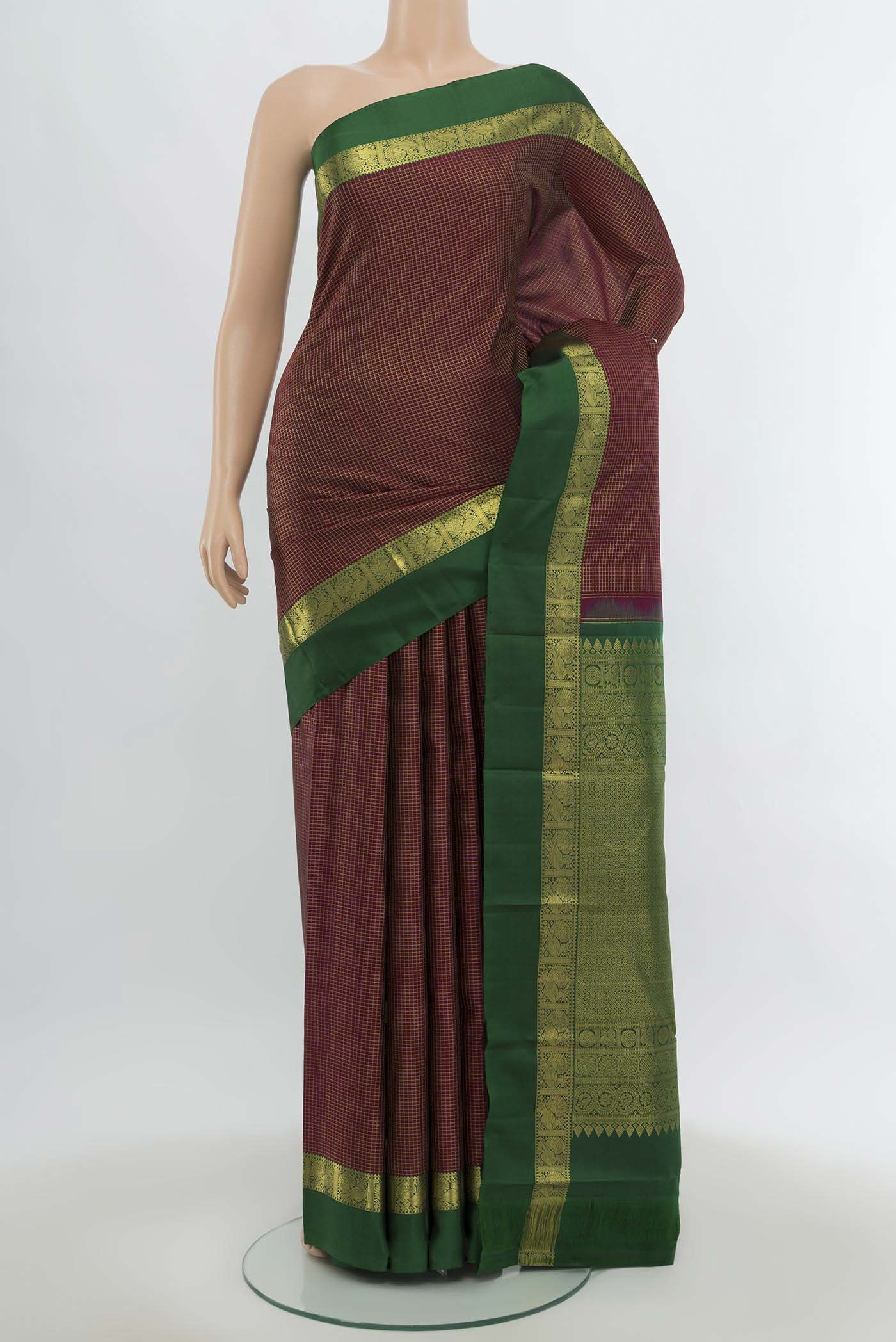 Maroon Kanchipuram Silk Saree