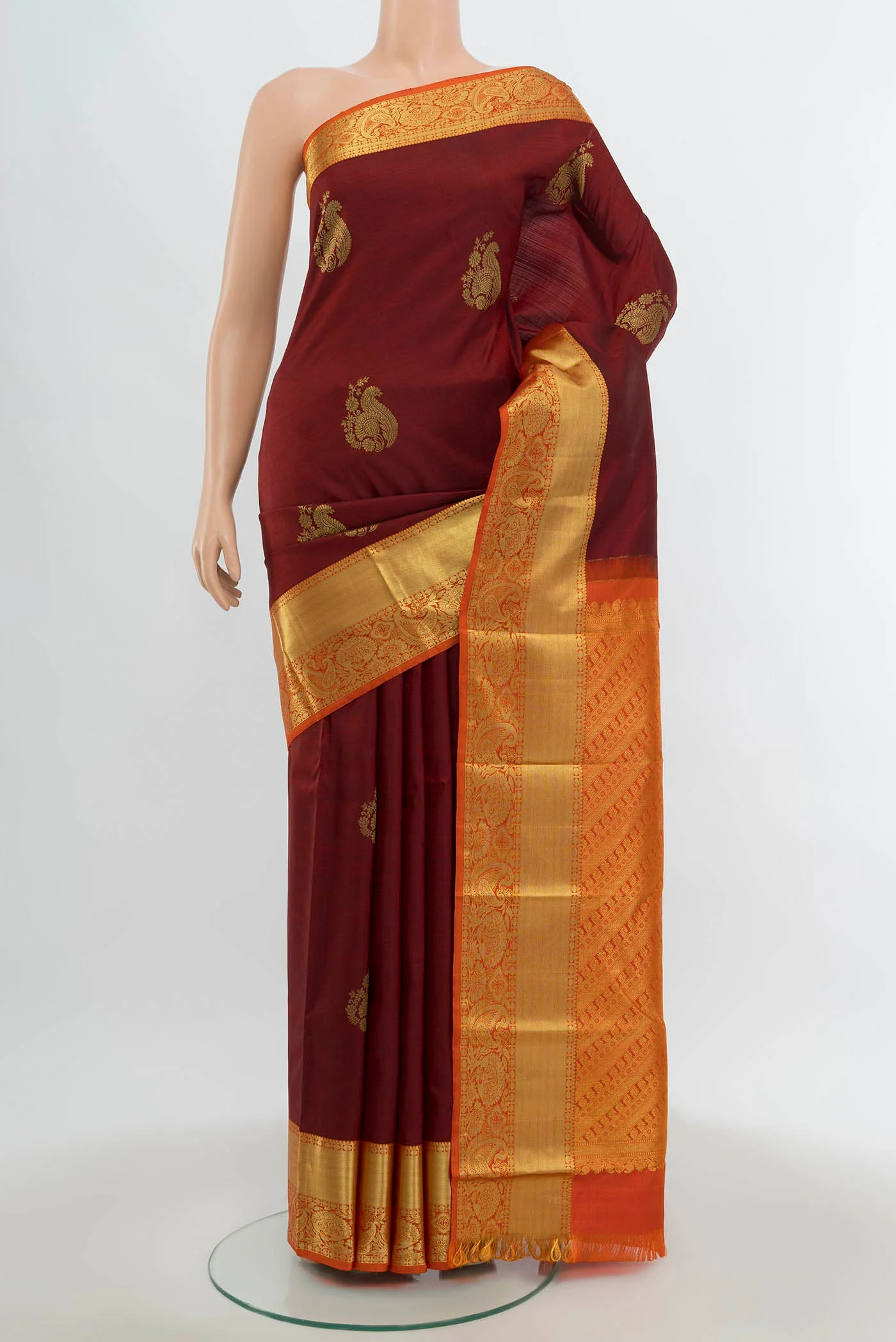 Maroon Kanchipuram Silk Saree