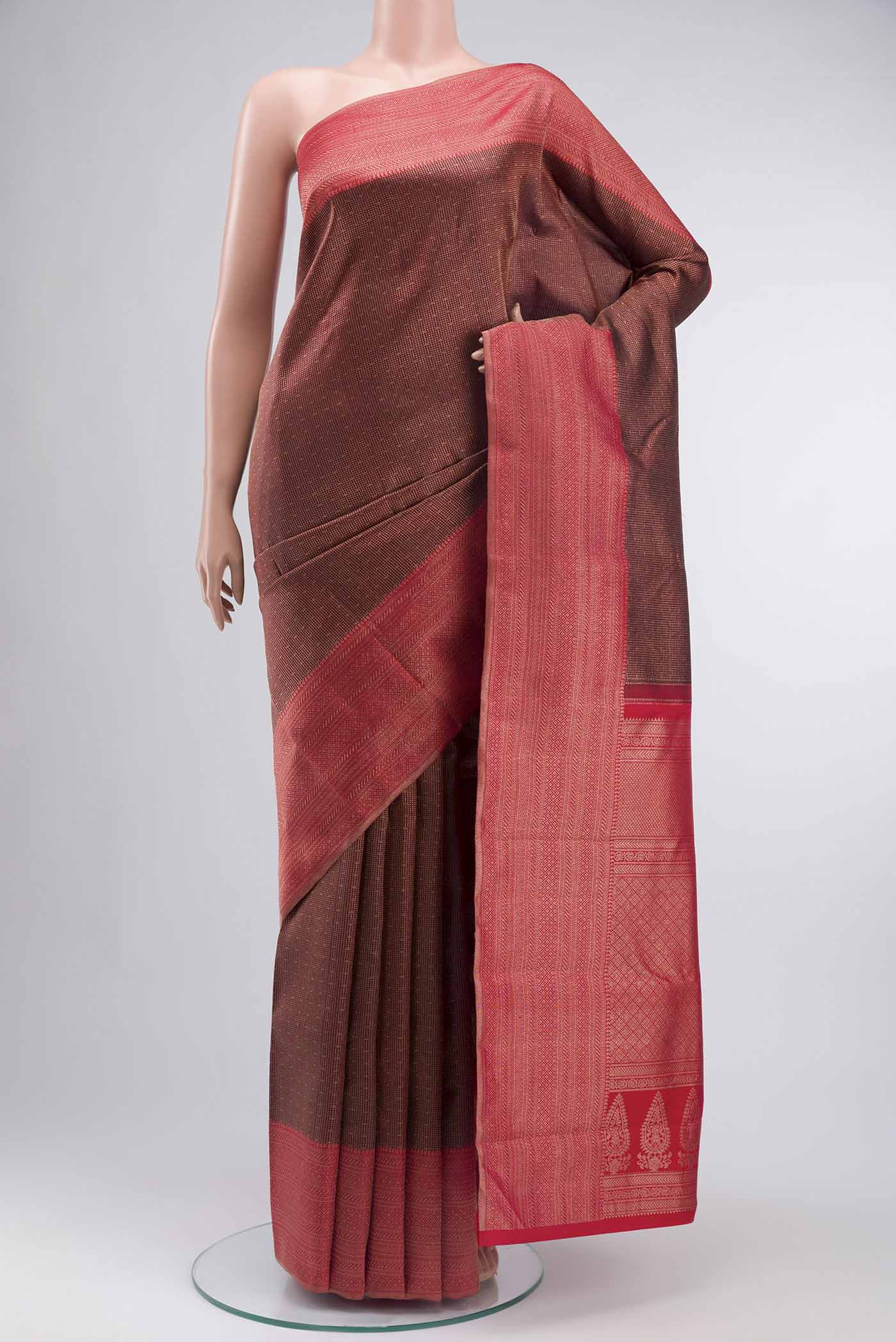 Maroon Kanchipuram Silk Saree